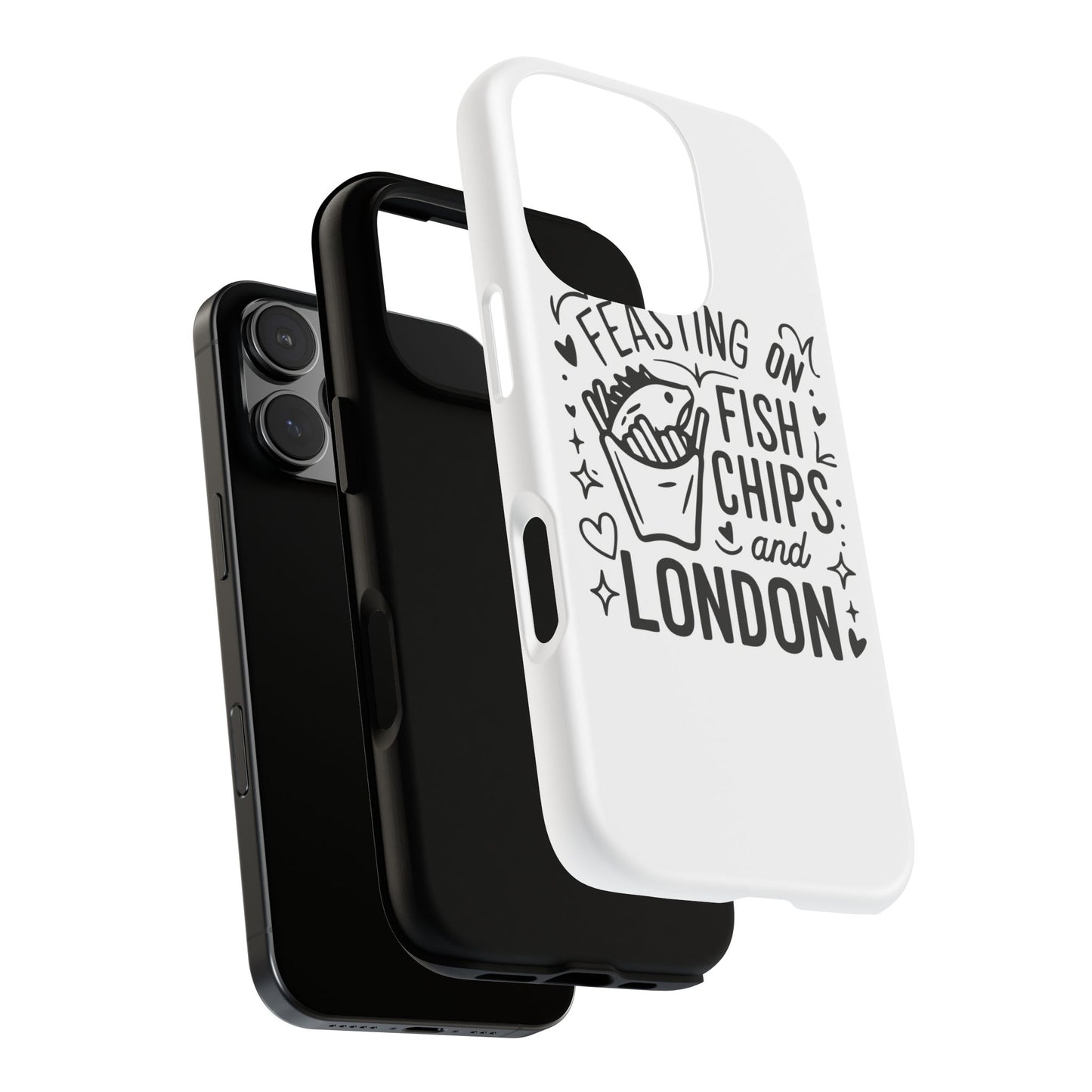 London Fish & Chips Phone Case | Fun Gift for Foodies, Travel Lovers, London Souvenir, Unique Accessories, Personalization Option