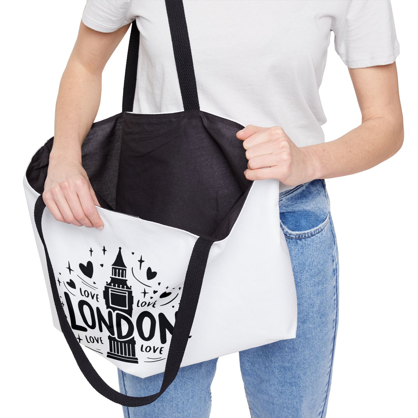 London Love Weekender Tote Bag, Travel Bag, Shopping Bag, Beach Bag, Weekend Getaway