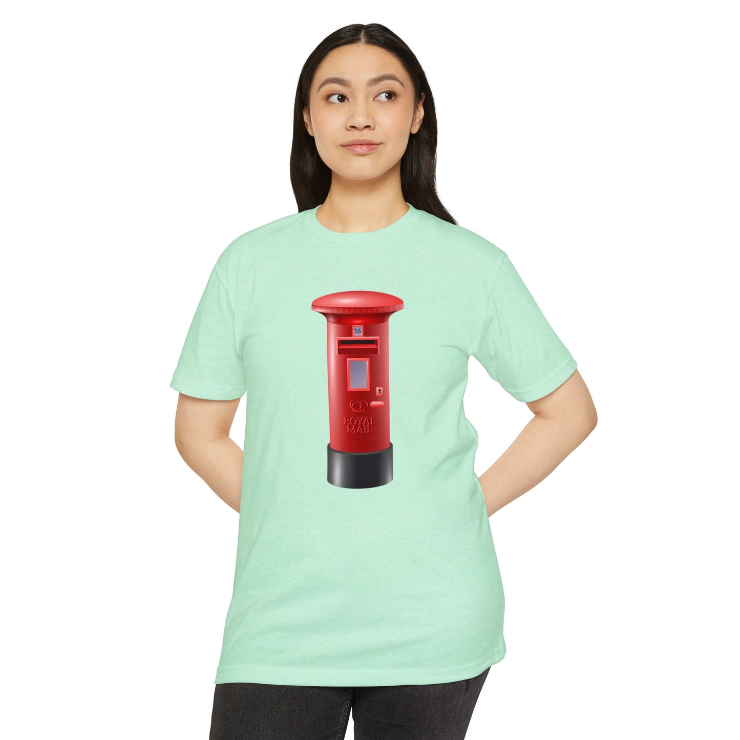 Unisex CVC Jersey T-shirt - Classic UK Royal Mailbox Design - British Postbox Icon