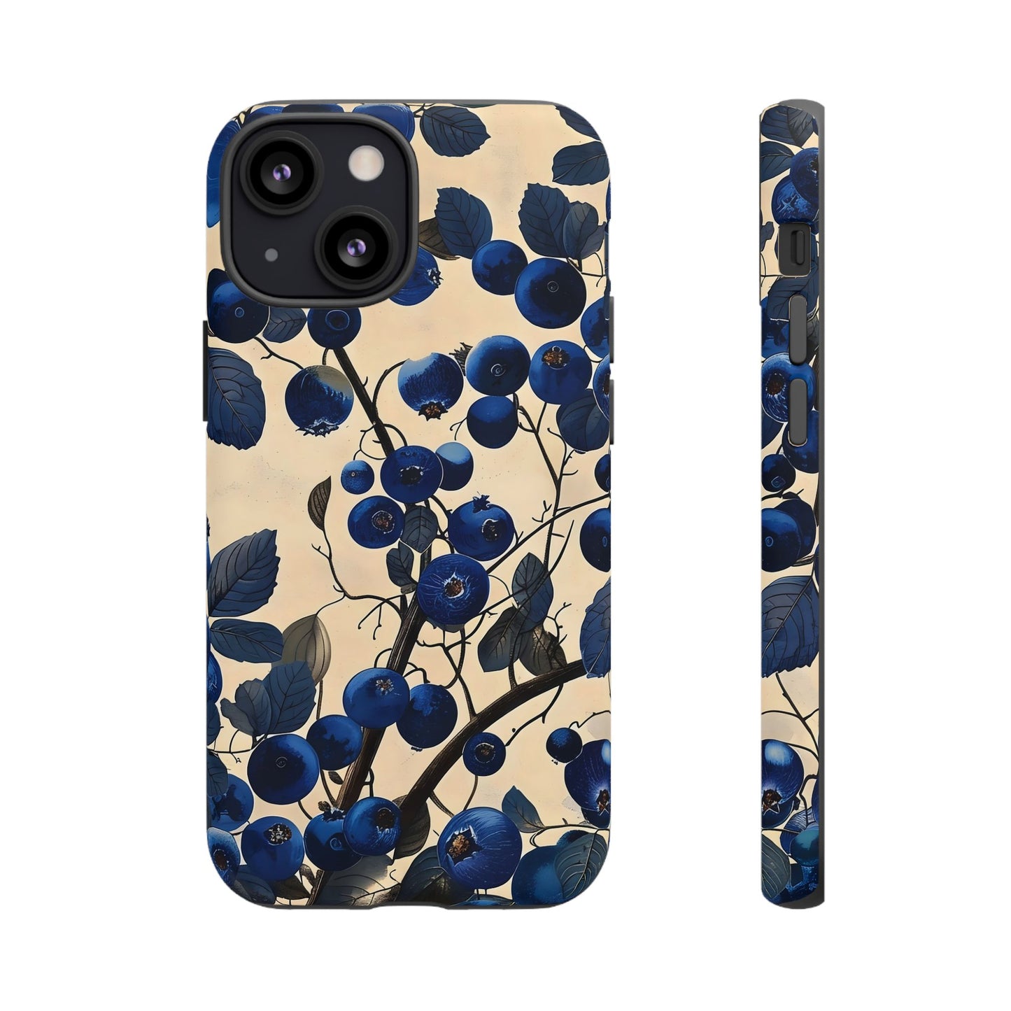 Blue Berry Tough Phone Case, Floral Phone Cover, Stylish Protective Case, Unique Gift for Her, Phone Accessories