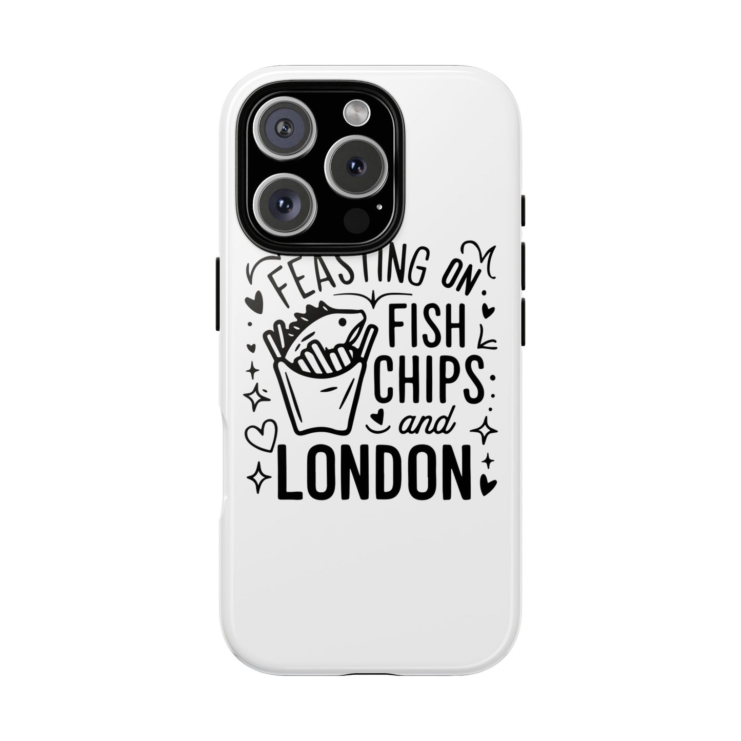 London Fish & Chips Phone Case | Fun Gift for Foodies, Travel Lovers, London Souvenir, Unique Accessories, Personalization Option