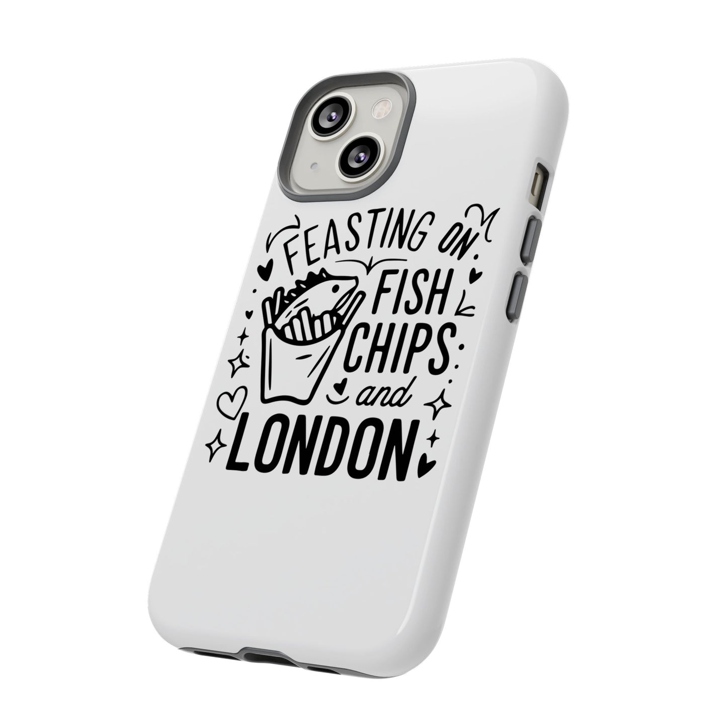 London Fish & Chips Phone Case | Fun Gift for Foodies, Travel Lovers, London Souvenir, Unique Accessories, Personalization Option
