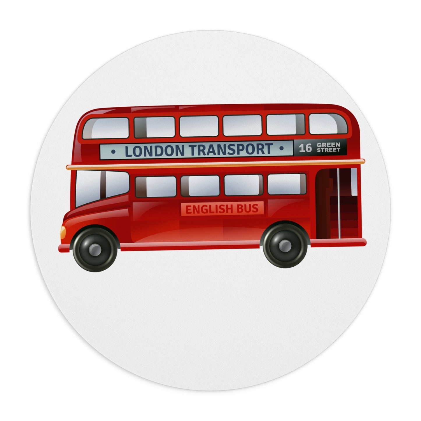 London Transport Themed Mouse Pad, British Bus Desk Mat, Office Gift, Home Office Decor, Unique Workstation Accessory