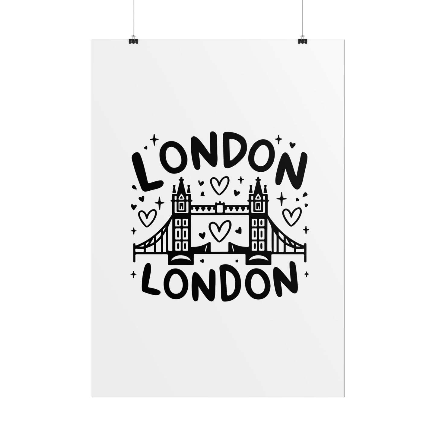 Charming London Rolled Poster for Home Decor, Wall Art, Travel Gift, Office Wall Decor, London Themed Decoration