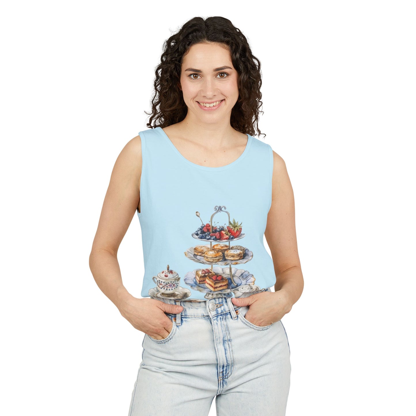 Unisex Garment-Dyed Tank Top - British Food - Savory Classics and Traditional Delights