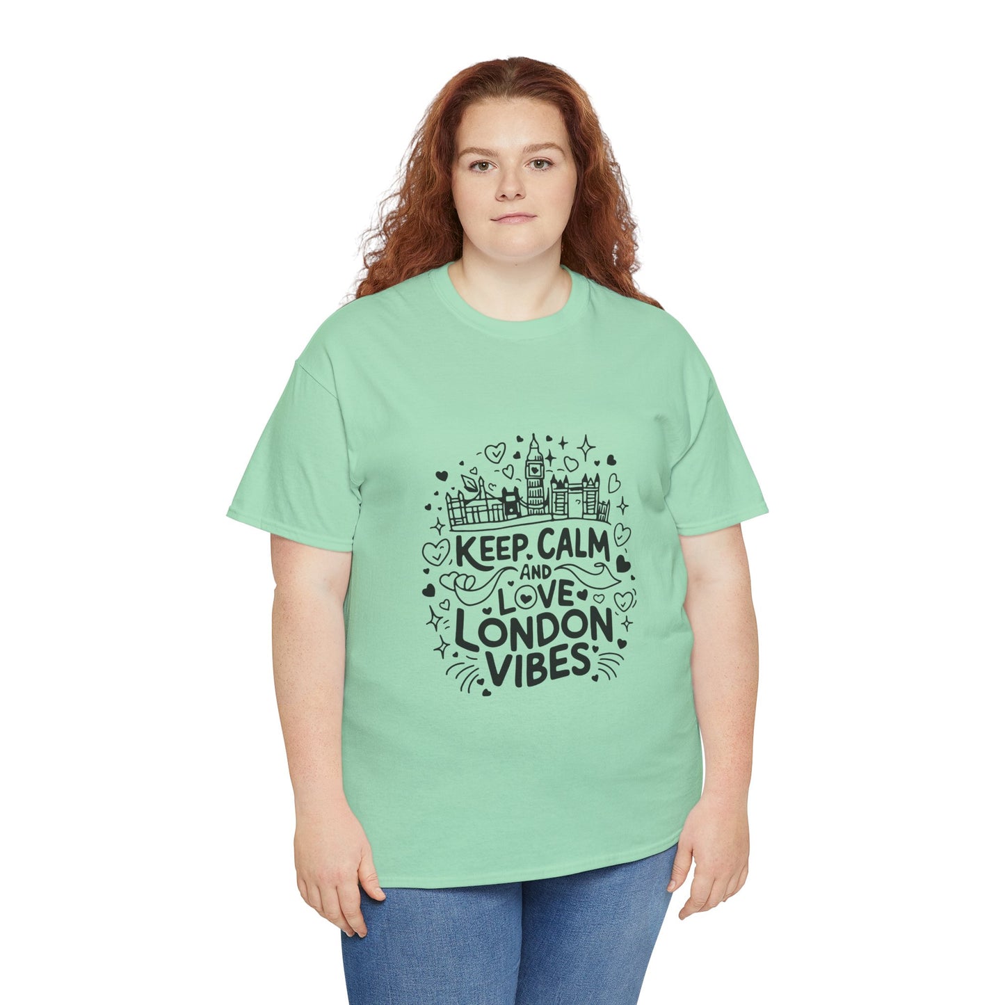 Unisex Heavy Cotton Tee - Keep Calm and love London Vibes