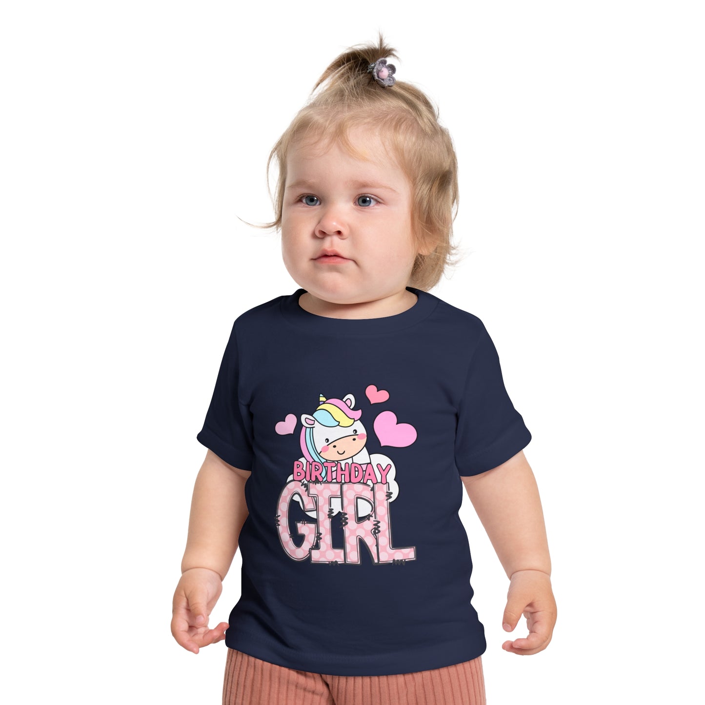Birthday Girl Unicorn Baby T-Shirt - Cute Short Sleeve Tee