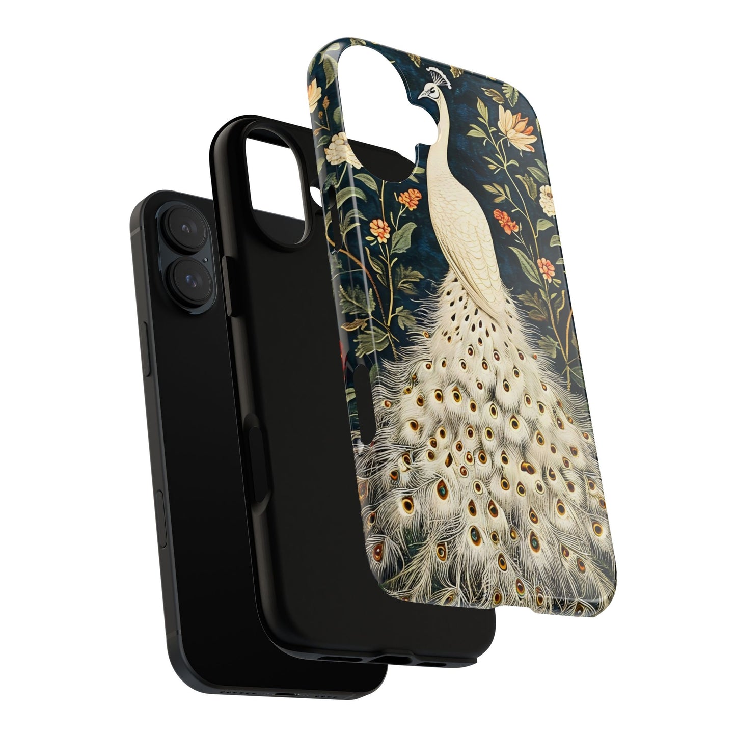Elegant Peacock Phone Case, Floral Phone Cover, Tough Cases, Stylish Tech Gift, Nature Lover Accessory, Birthday Gift