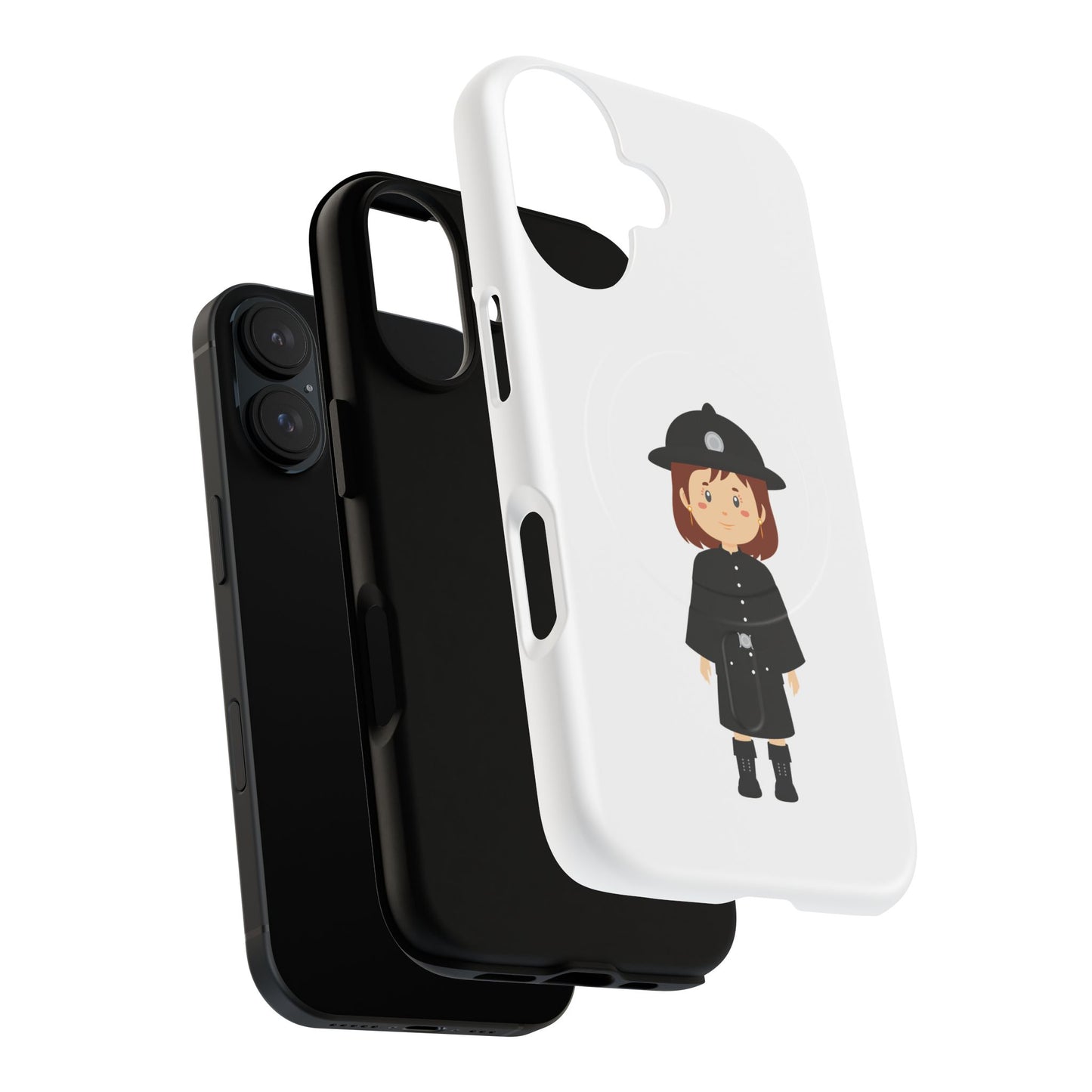 Cute Police Officer Phone Case, Tough Magnetic Case for Kids, Unique Gift for Law Enforcement Fans, Durable Mobile Cover
