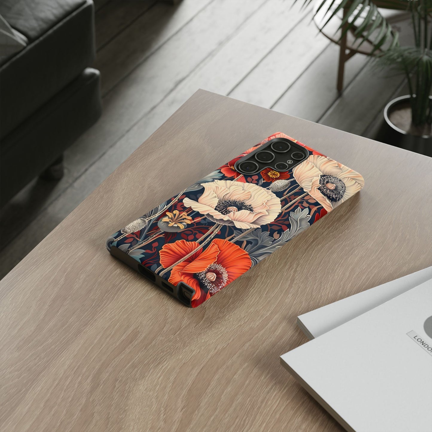 Floral iPhone Case, Tough Phone Cover, Artistic Protection, Flower Design, Unique Gift for Her, Phone Accessory, Trendy Tech
