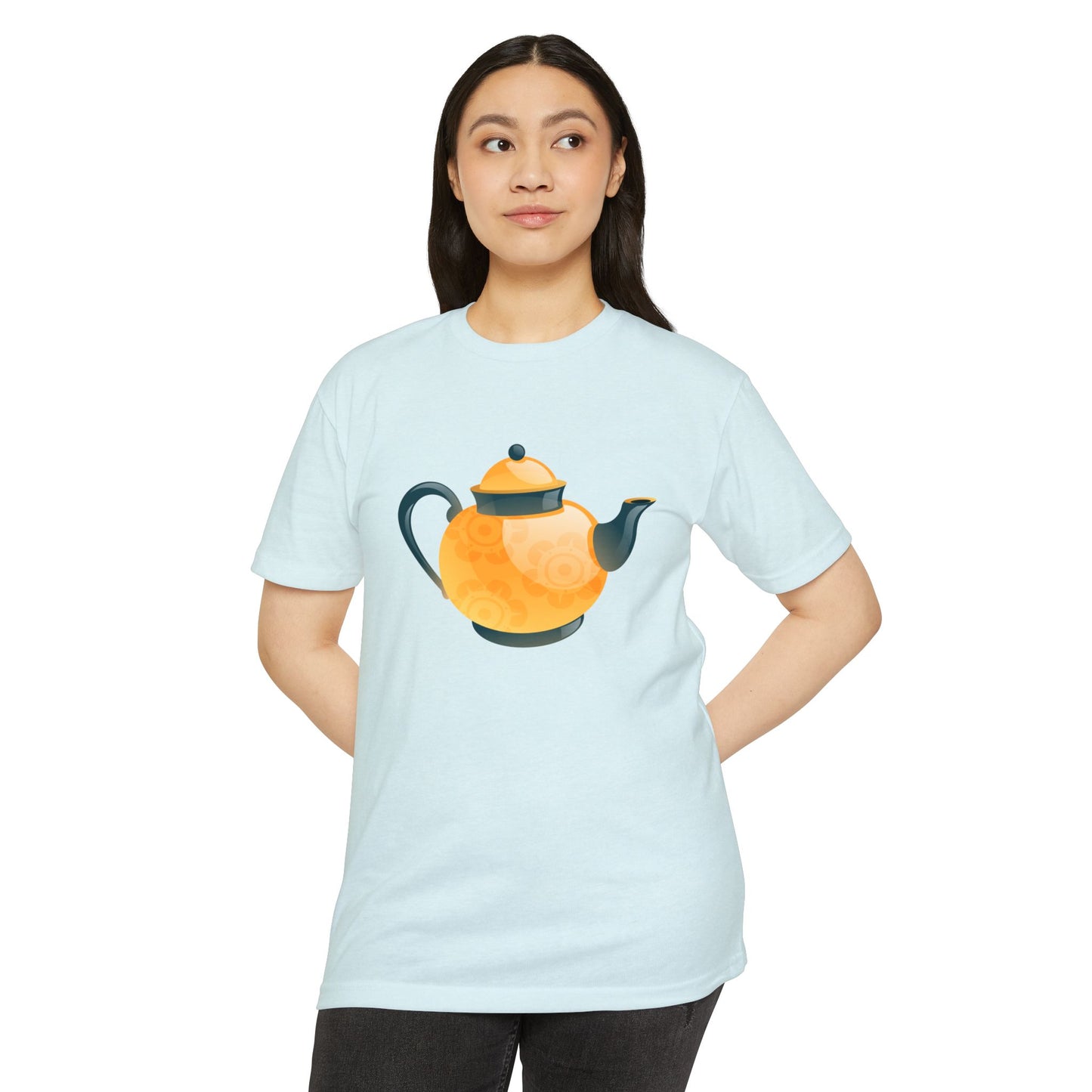 Unisex CVC Jersey T-shirt - Classic British Tea Kettle - Timeless Elegance in Tea Time