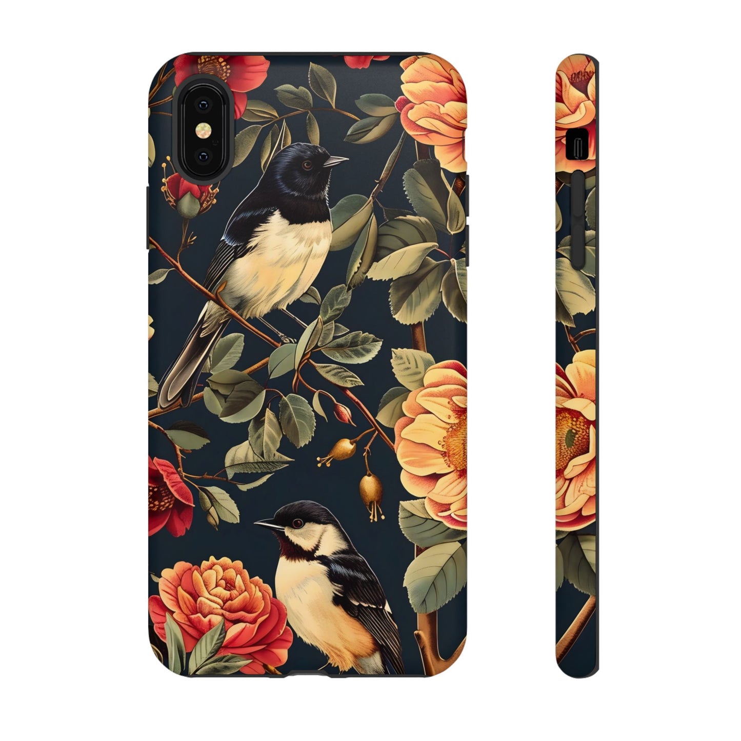Floral Phone Case with Birds, Botanical iPhone Cover, Bird Lover Gift, Nature-Inspired Accessories, Eco-Friendly Mobile Case