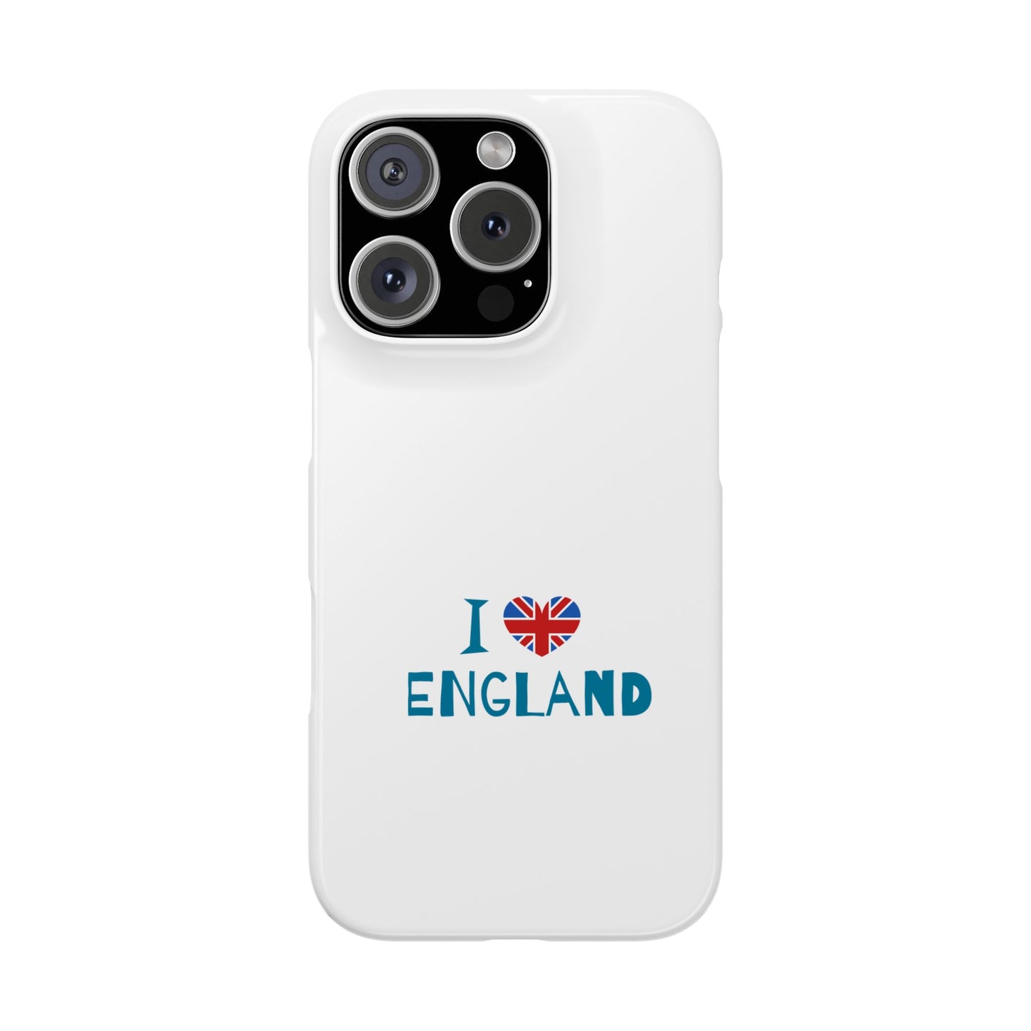 I Love England Slim Phone Case, UK Pride Phone Cover, Gift for Travelers, Smartphone Accessory, England Souvenir Case