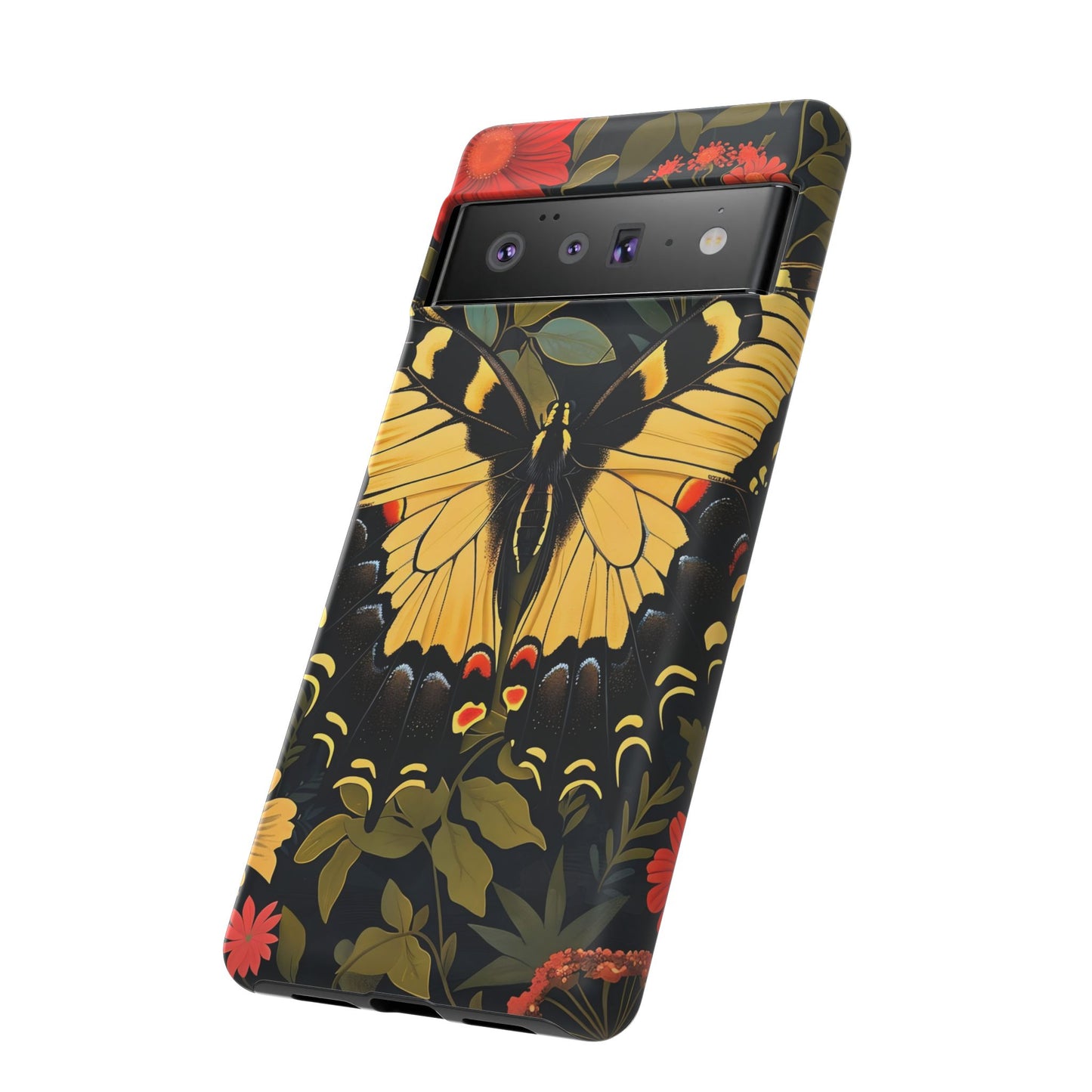 Butterfly Floral Phone Case, Tough Cases with Vibrant Design, Protective Cover for Nature Lovers, Gift for Her