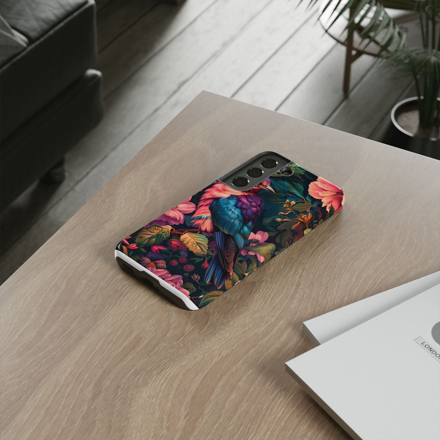 Tough Cases: Vibrant Tropical Bird Phone Case, Floral Smartphone Cover, Nature Lover Gift, Boho Phone Accessory, Cute Bird Case