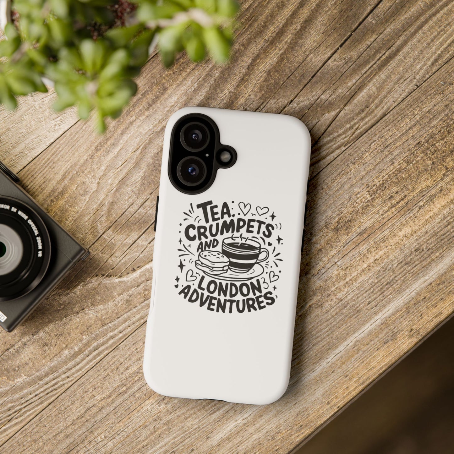 Tea, Crumpets, and London Adventures - Cute Gift for Tea Lovers, London Souvenir, Travel Accessory, Unique Phone Cover
