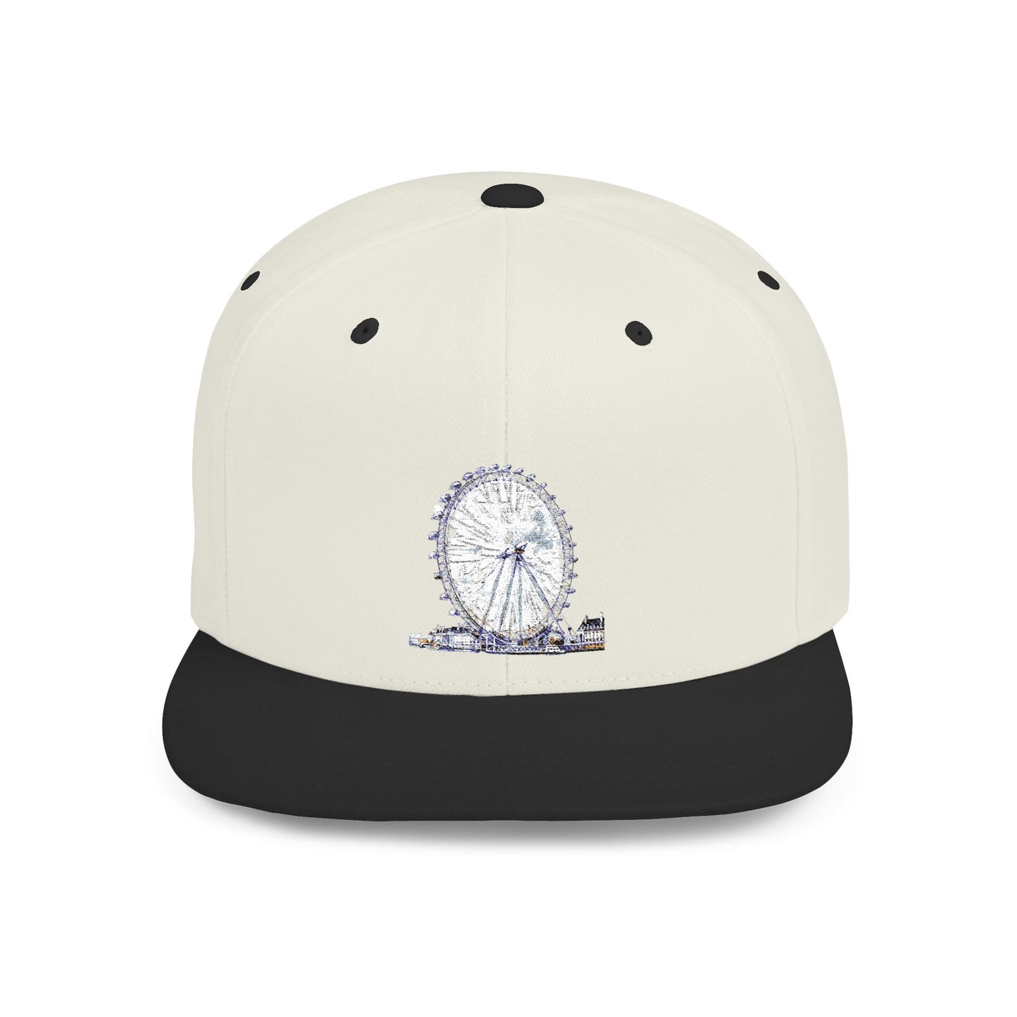 London Eye Watercolor Flat Bill Snapback