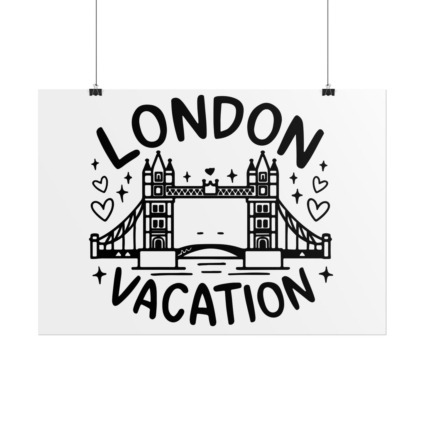 London Vacation Rolled Poster - Travel Decor for Home, Wall Art Print, Gift for Travelers, London Artwork, Holiday Gift Idea