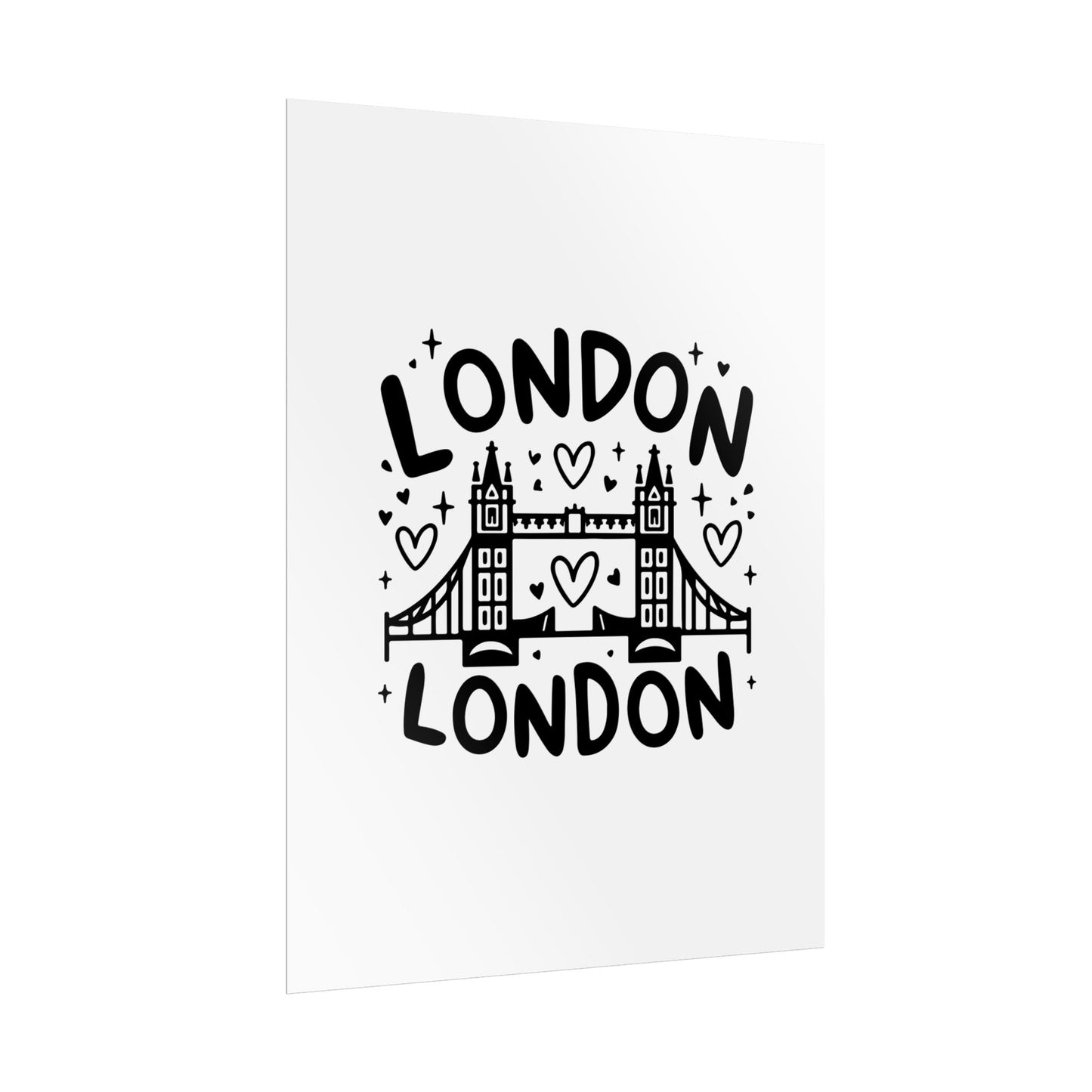 Charming London Rolled Poster for Home Decor, Wall Art, Travel Gift, Office Wall Decor, London Themed Decoration
