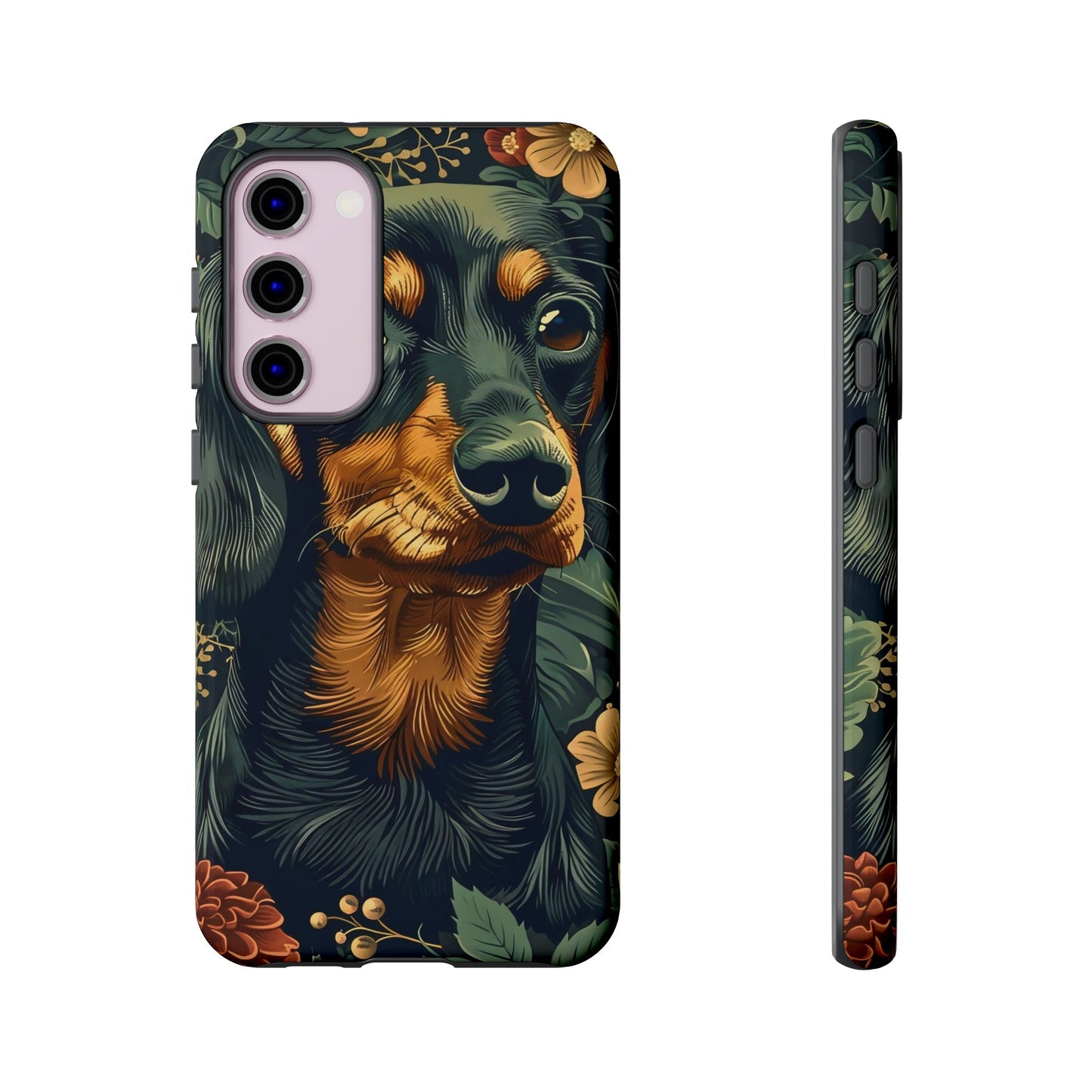 Dachshund Phone Case, Floral Pet Phone Cover, Dog Lover Gift, Tough Phone Case, Custom Dachshund Design, Unique Dog Owner Accessory