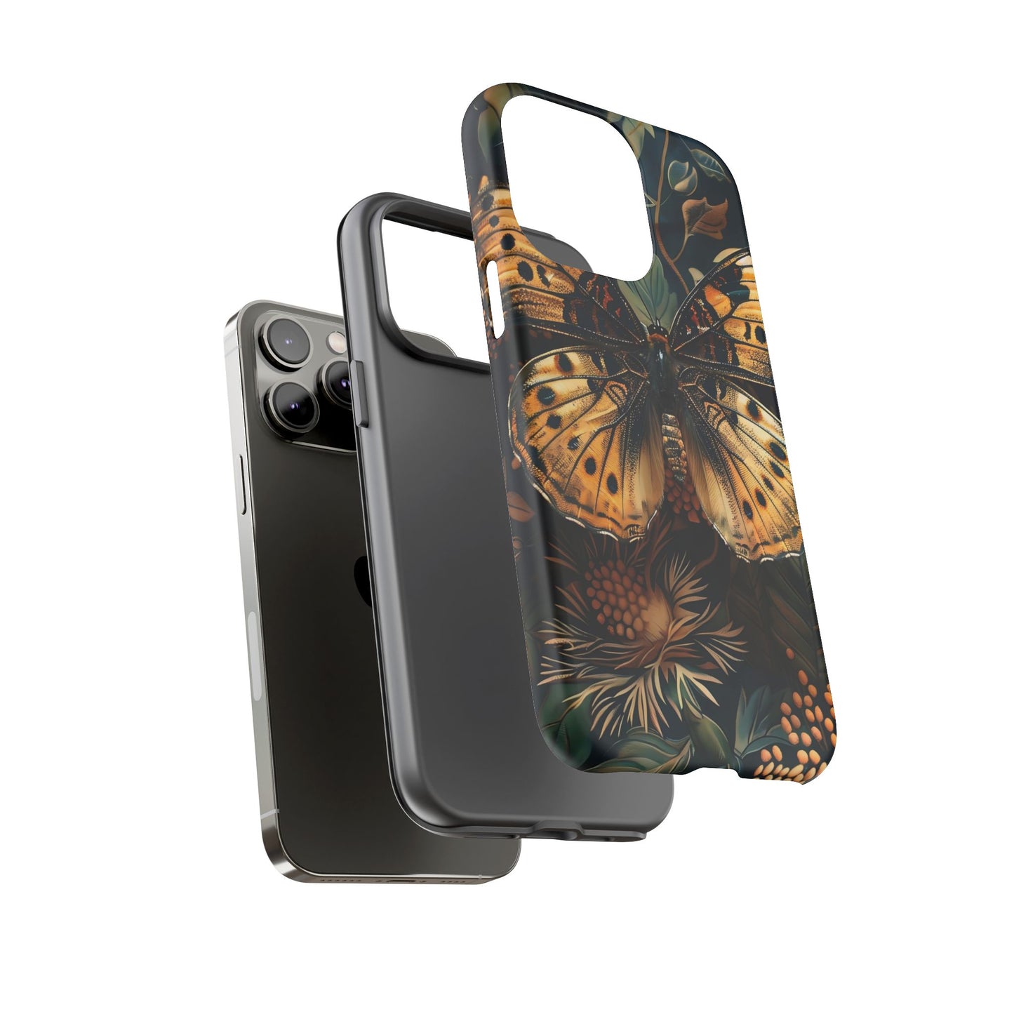 Butterfly Floral Phone Case, Tough Cases, Protective Cover, Unique Gift, Nature Lover, Art Print, Spring Decor