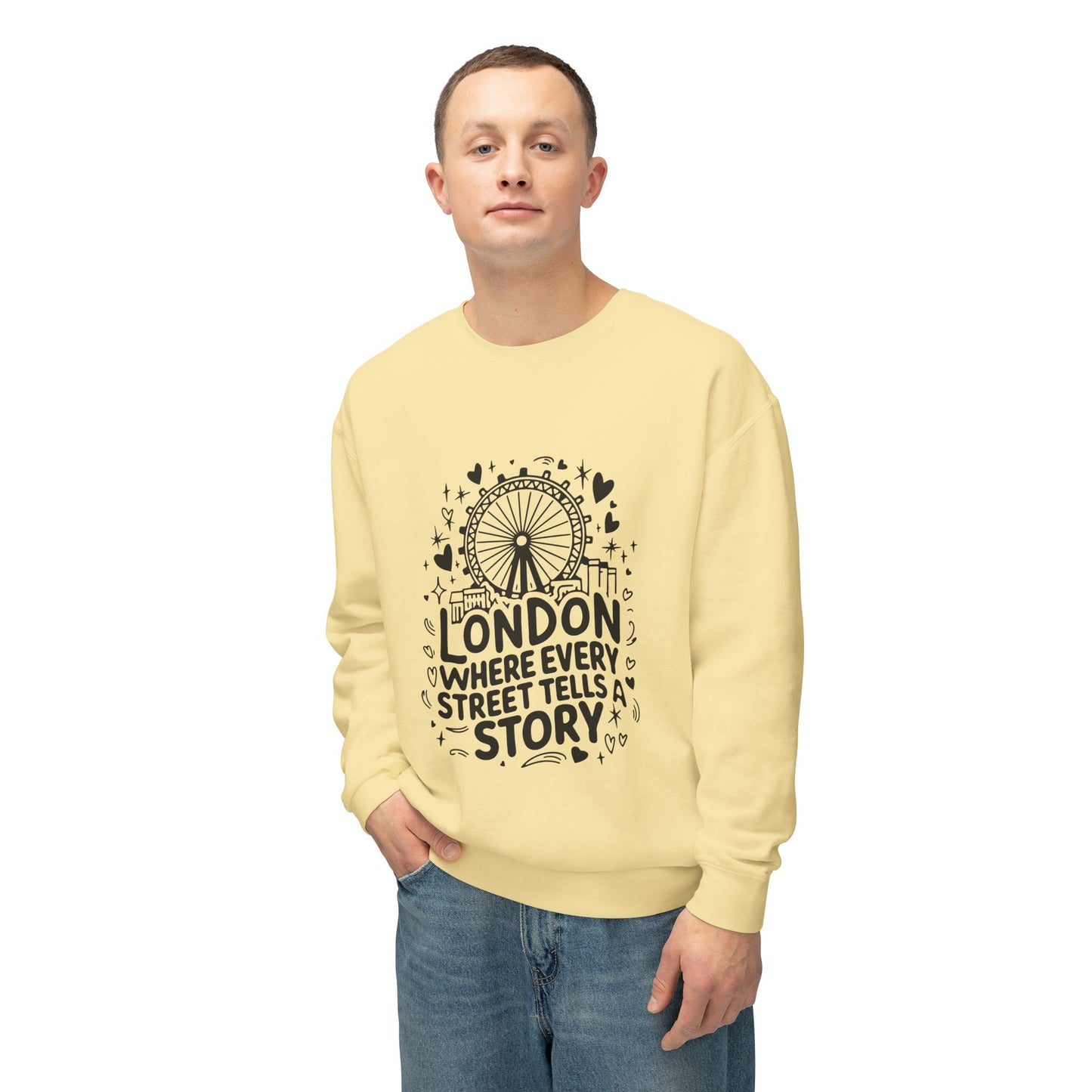 Unisex Lightweight Crewneck Sweatshirt - London's Story Telling Streets