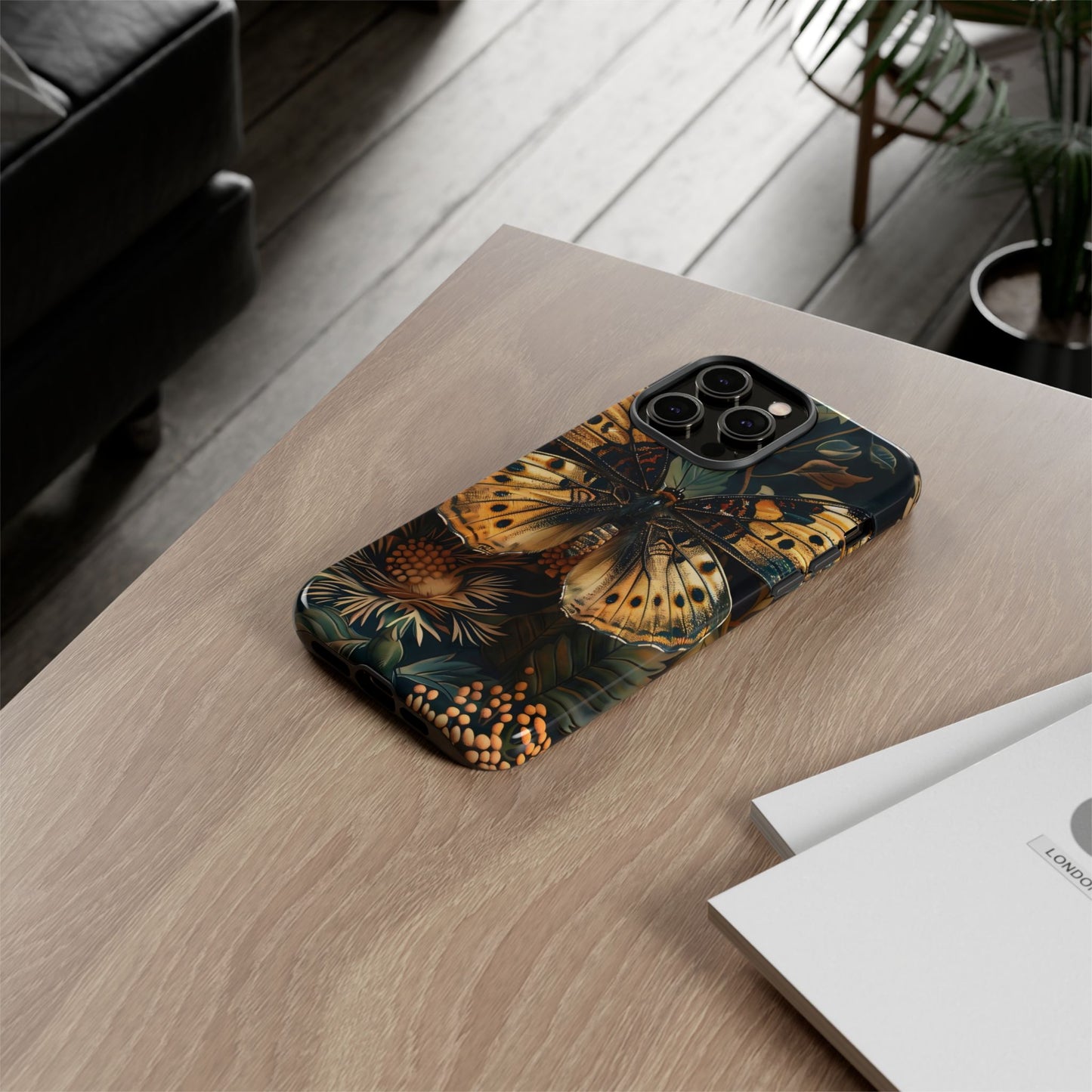 Butterfly Floral Phone Case, Tough Cases, Protective Cover, Unique Gift, Nature Lover, Art Print, Spring Decor