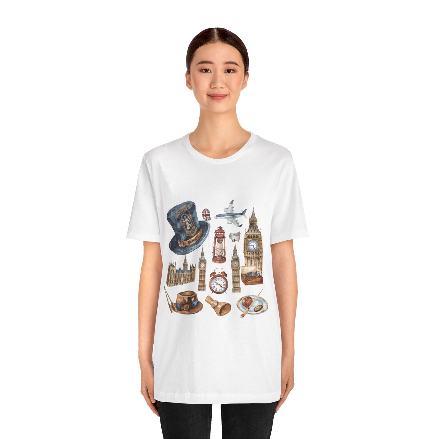 Unisex Jersey Short Sleeve Tee - Nostalgic England: Vintage Symbols & Icons