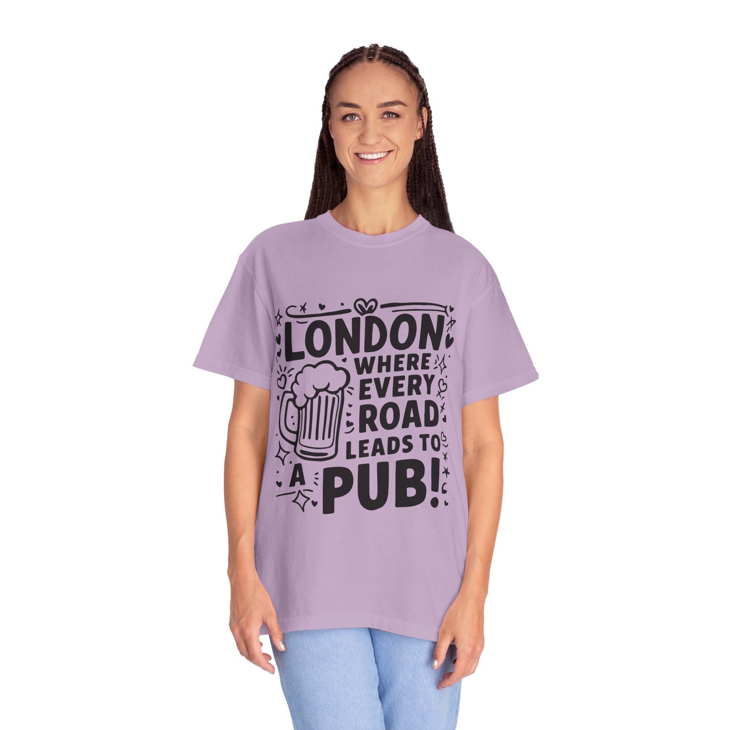 Unisex Garment-Dyed T-shirt - London's Pub Leading Road