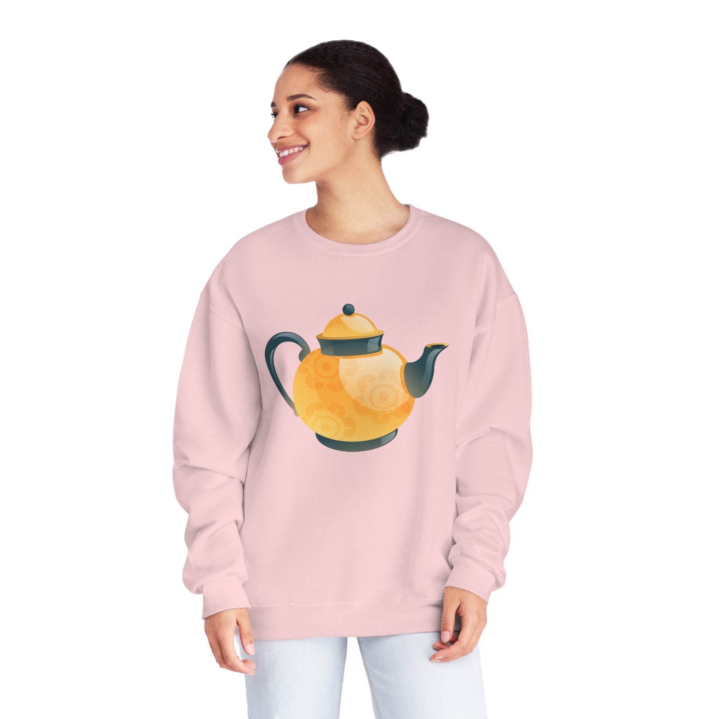 Unisex NuBlend® Crewneck Sweatshirt - Classic British Tea Kettle - Timeless Elegance in Tea Time