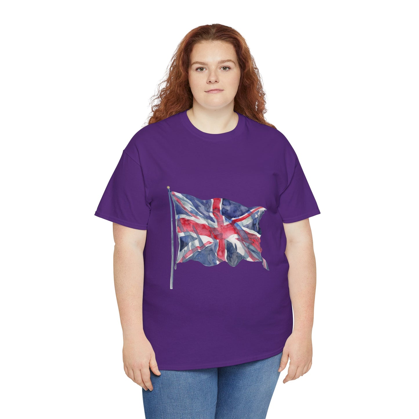 Unisex Heavy Cotton Tee - Love England - Union Jack Heart Design