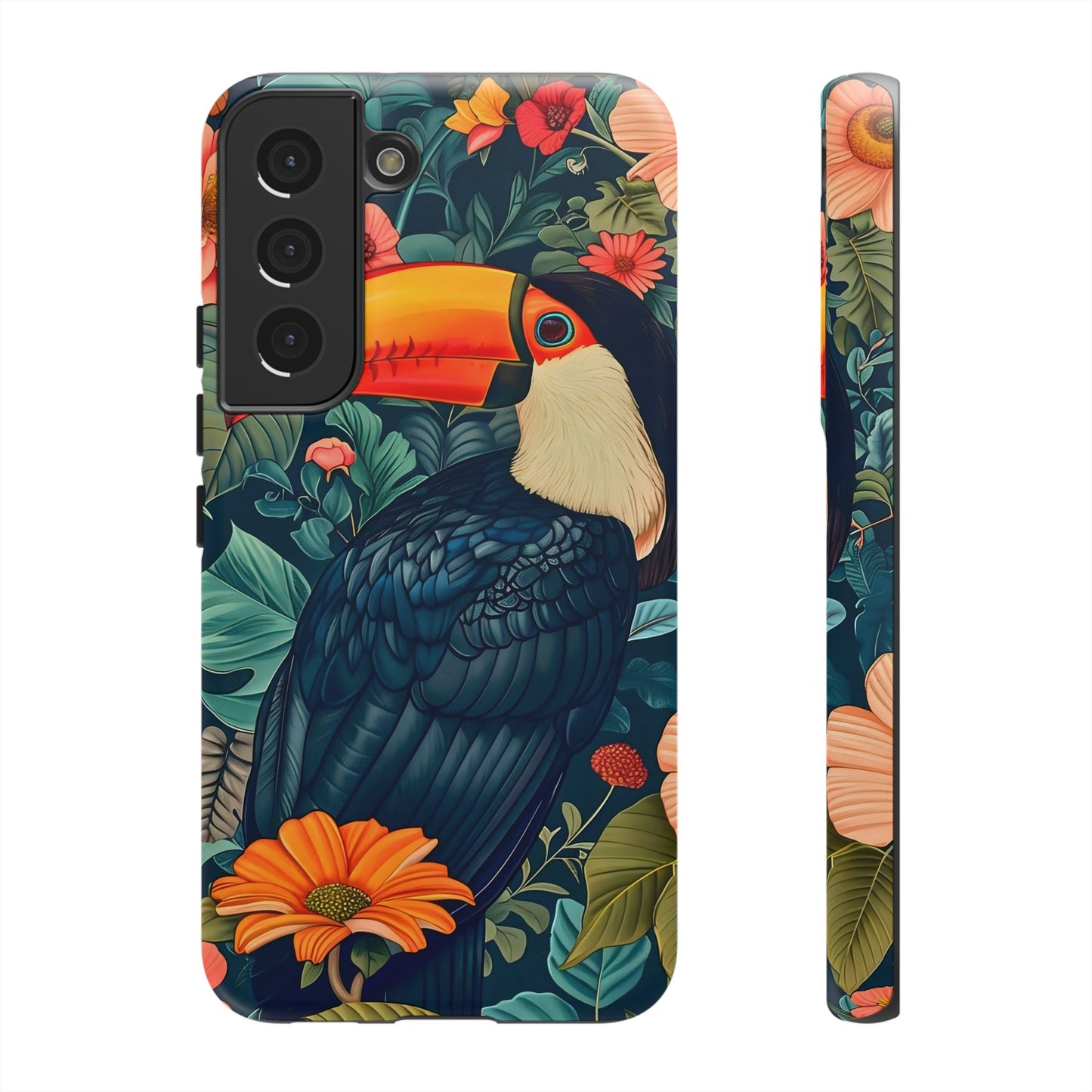 Tropical Toucan Phone Case - Cute Animal Design, Nature Lover Gift, Floral Pattern, Bird Lover Accessory, Summer Vibes