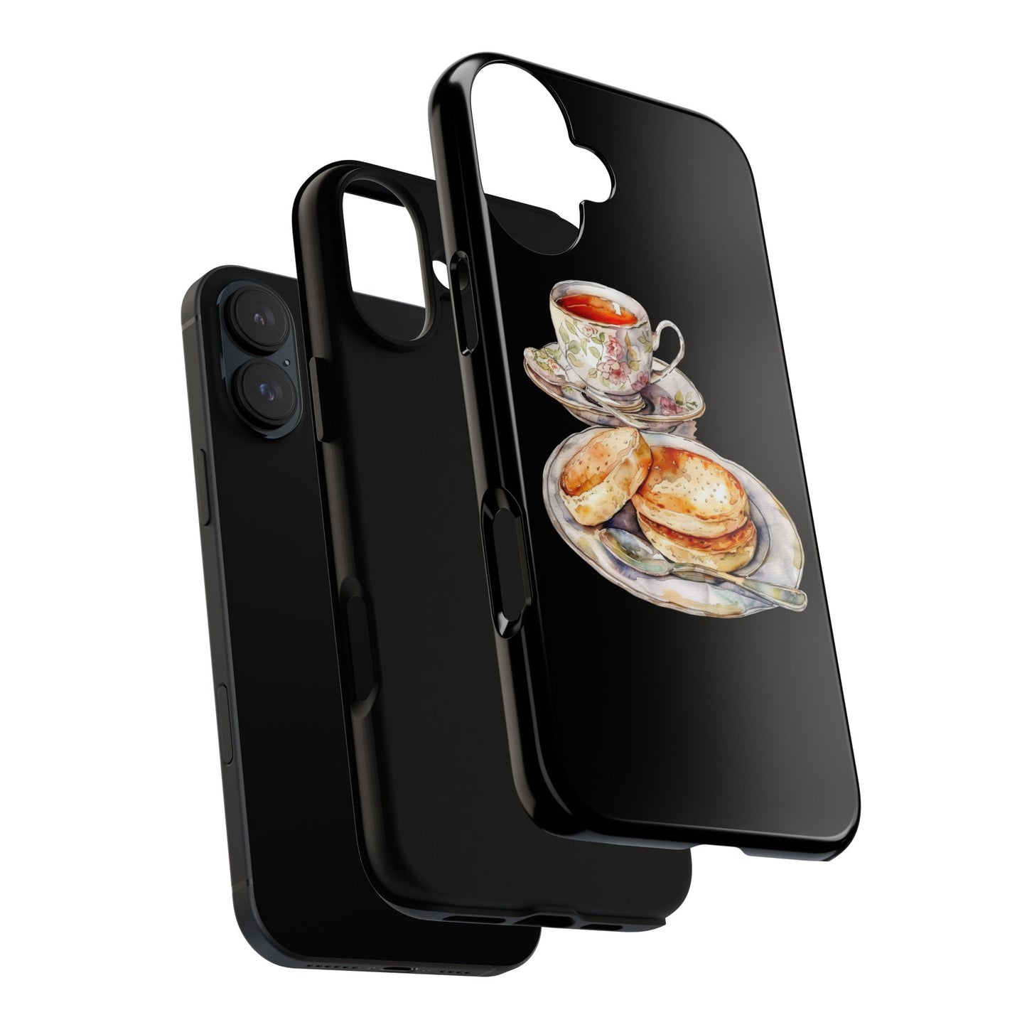 Tea Time Phone Case with Cookies Design, Cute Phone Cover, Gift for Tea Lovers, Kitchen Decor, Whimsical Style