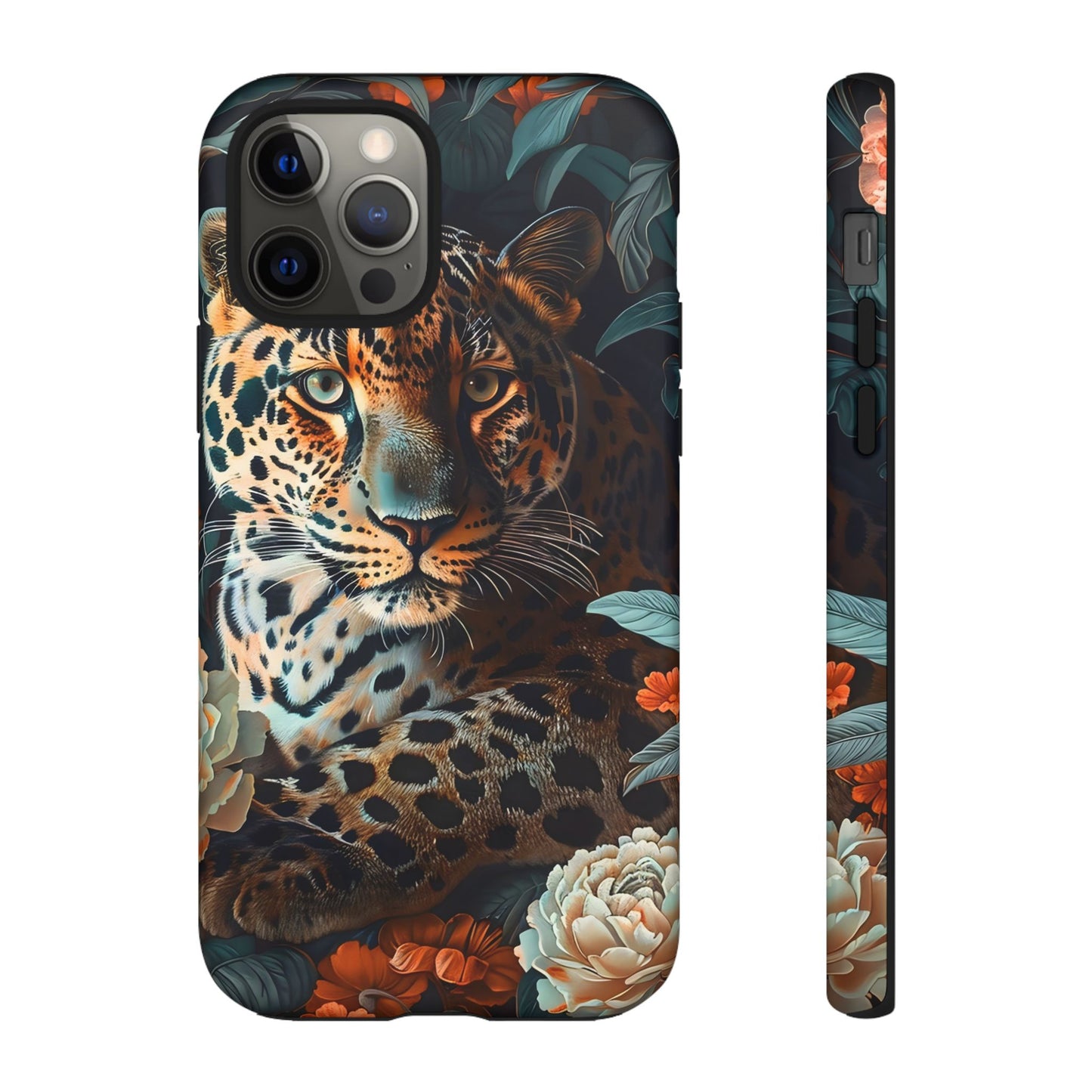 Wildlife Phone Case with Leopard Design | Tough Cases, Animal Prints, Floral Phone Cover, Gift for Nature Lovers, Unique Phone Accessories