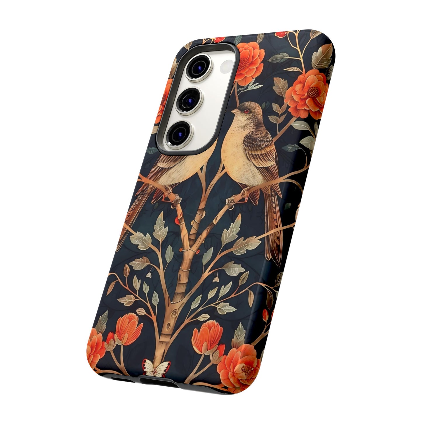 Floral Phone Case – Tough Cases with Bird Design, Unique Gift for Nature Lovers, Stylish Tech Accessory, Phone Cover, Artistic Case