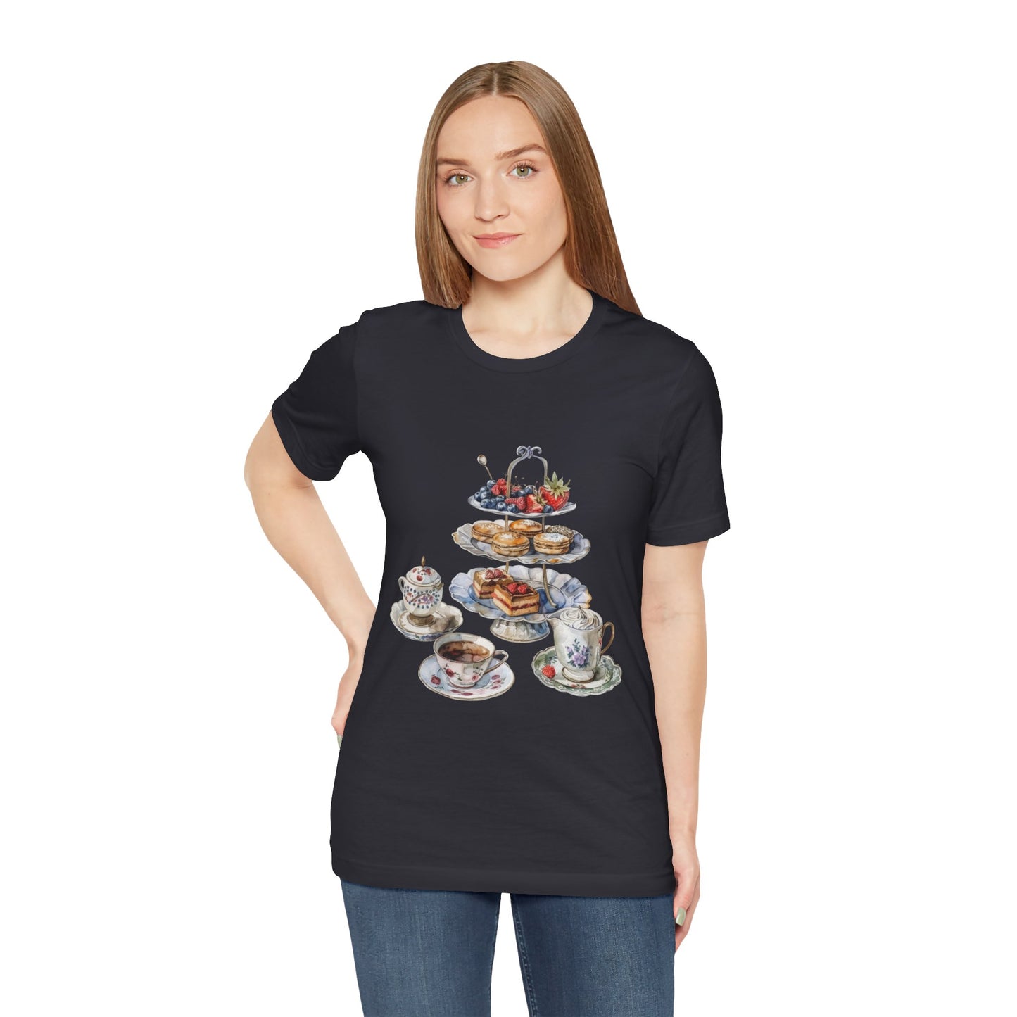 Unisex Jersey Short Sleeve Tee - Savoring Britain - A Journey Through British Cuisine