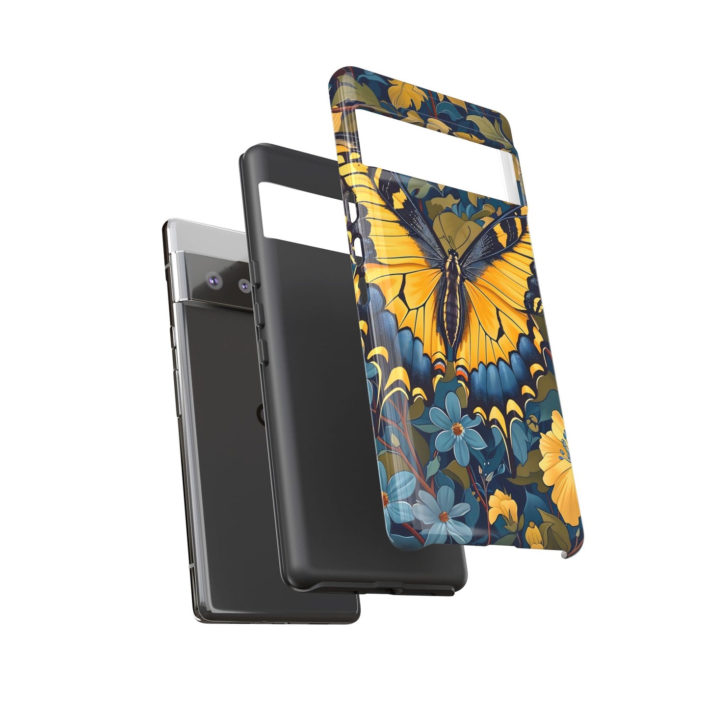 Colorful Butterfly Phone Case, Floral Design, Tough Cases, Protective Cover, Gifts for Nature Lovers, Birthday Present