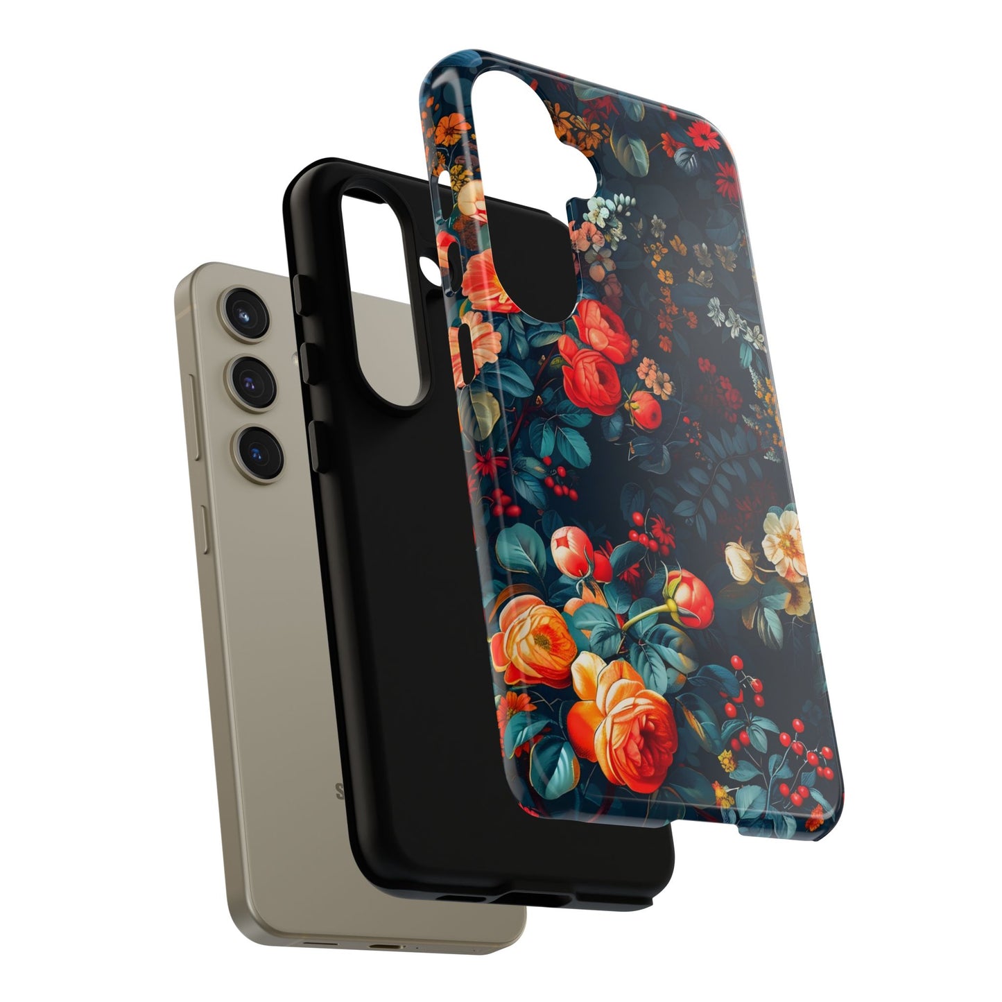 Floral Phone Case - Tough Cases, iPhone Protection, Elegant Floral Design, Gift for Her, Stylish Tech Accessory