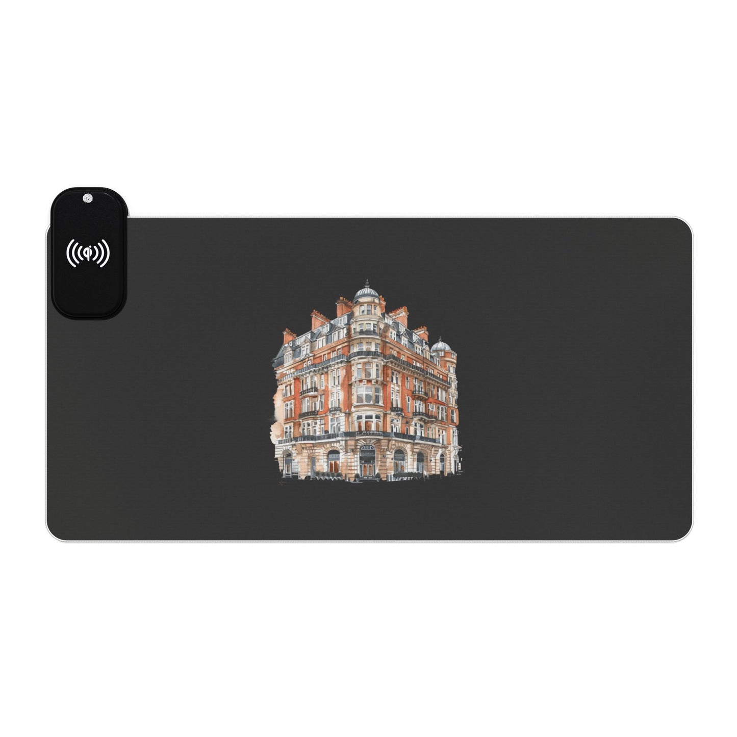 Grand Brick Building – London Architecture - LED Gaming Mouse Pad with Wireless Charging - Perfect for Gamers, Office Spaces, Ecosystem Accessory, Unique Desk Decor, Gift Idea