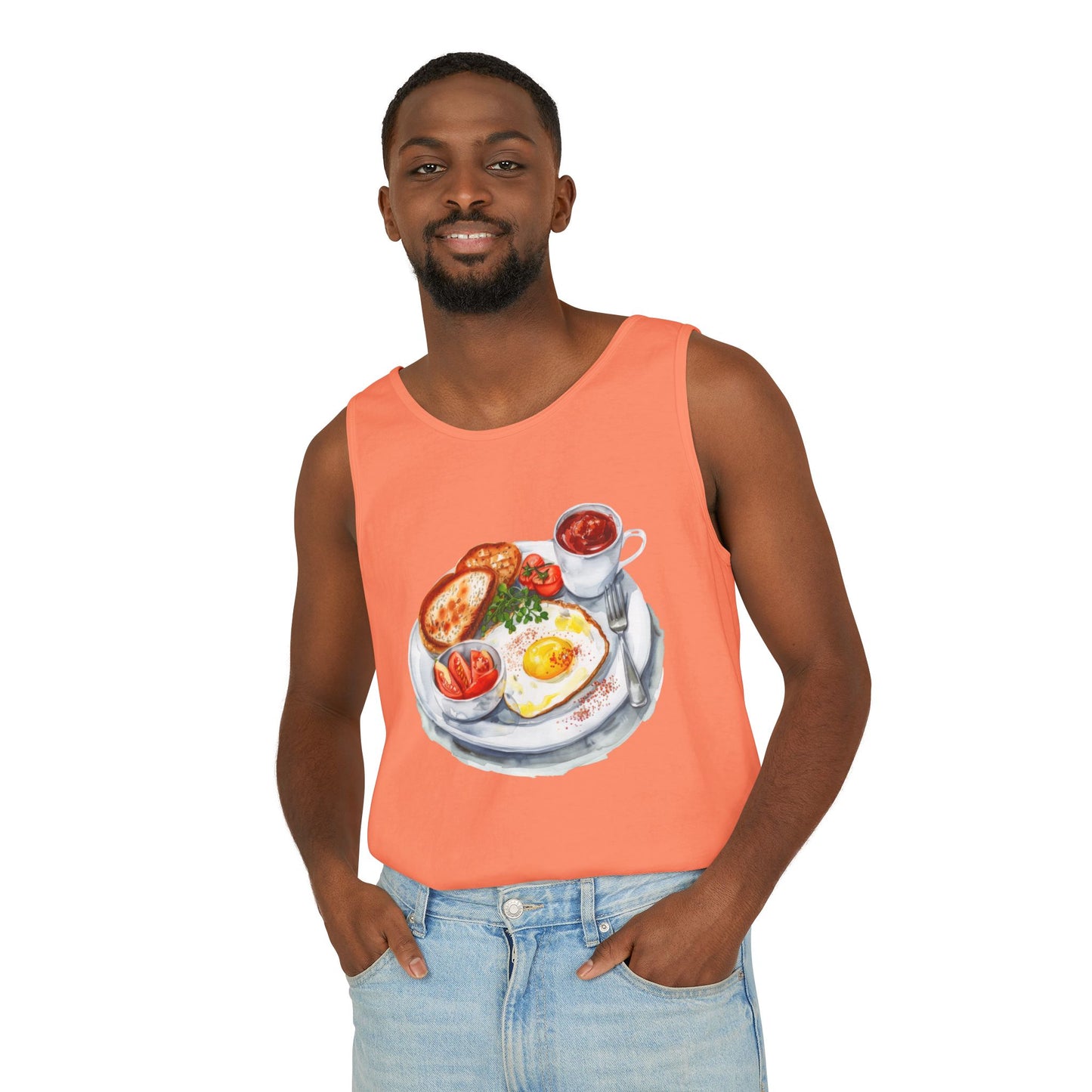 Unisex Garment-Dyed Tank Top - British Food - Savory Classics and Traditional Delights