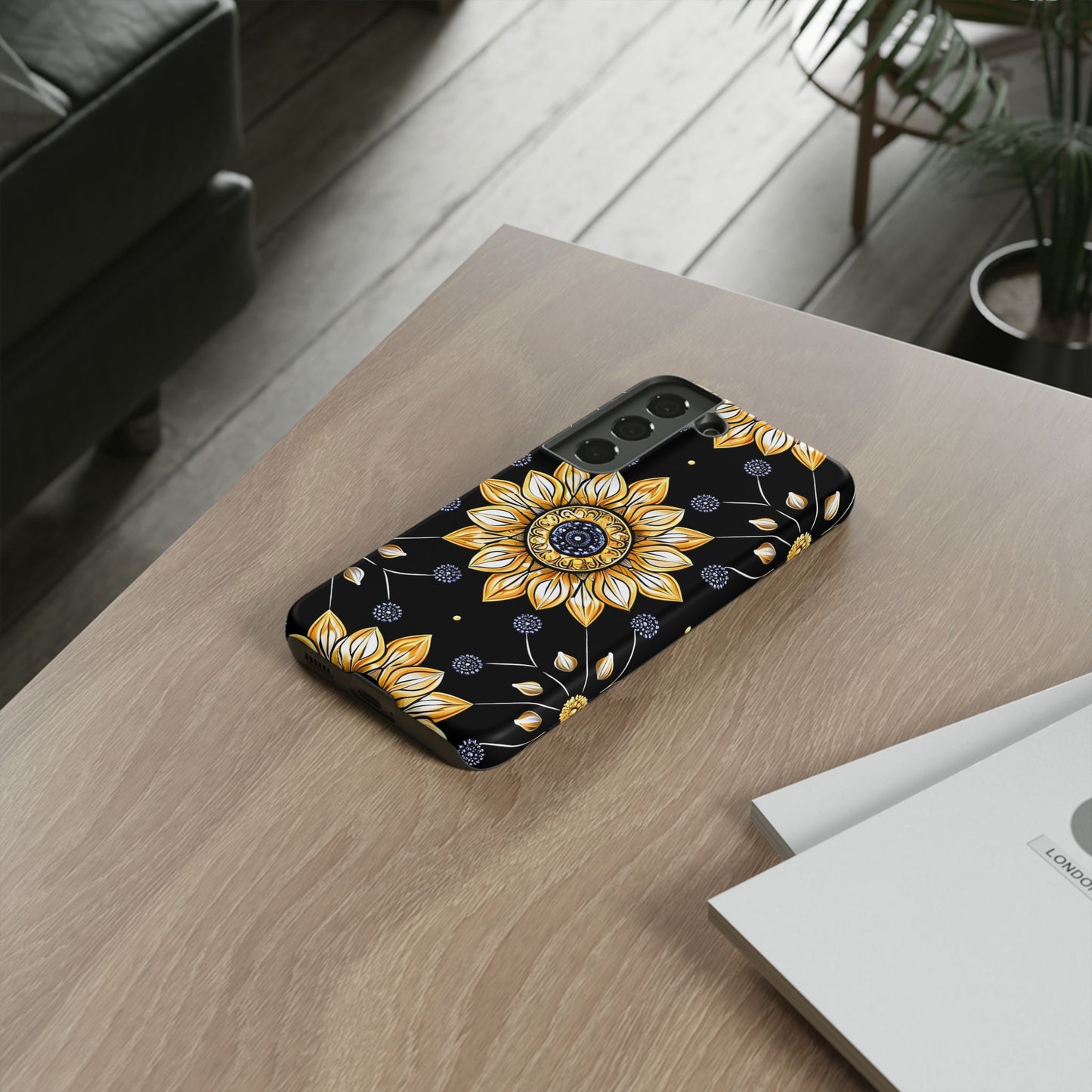 Floral Phone Case with Mandala Design, Tough Cases for iPhone & Samsung, Boho Style, Gift for Her, Unique Accessories