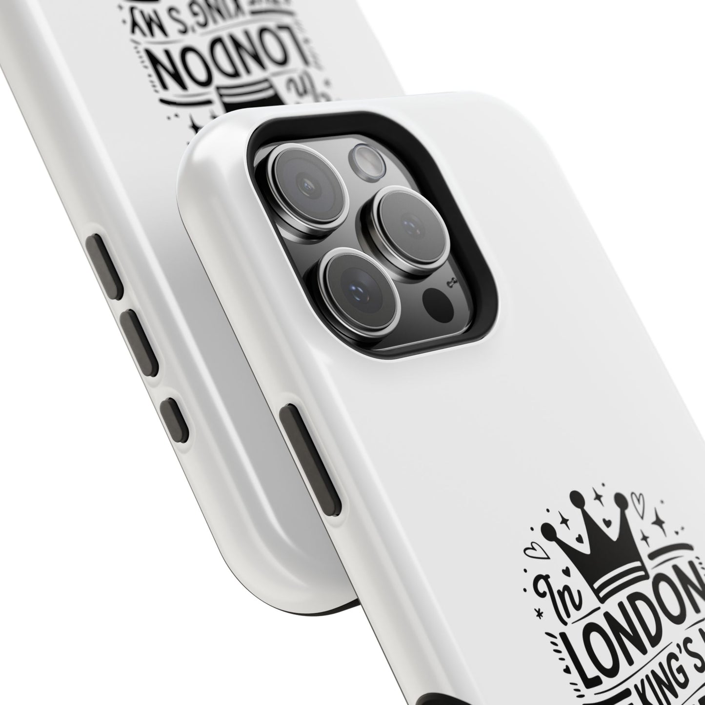 London Themed Magnetic Tough Cases, Phone Accessories, Gift for Travelers, Unique Mobile Cover, London Souvenir, Design: King's My Neighbor