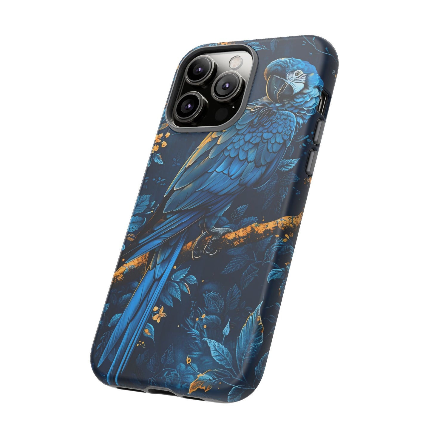 Tough Cases - Vibrant Blue Parrot Phone Case, Tropical Bird Phone Cover, Nature Lover Gift, Eco-Friendly Accessories, Unique Wildlife Decor