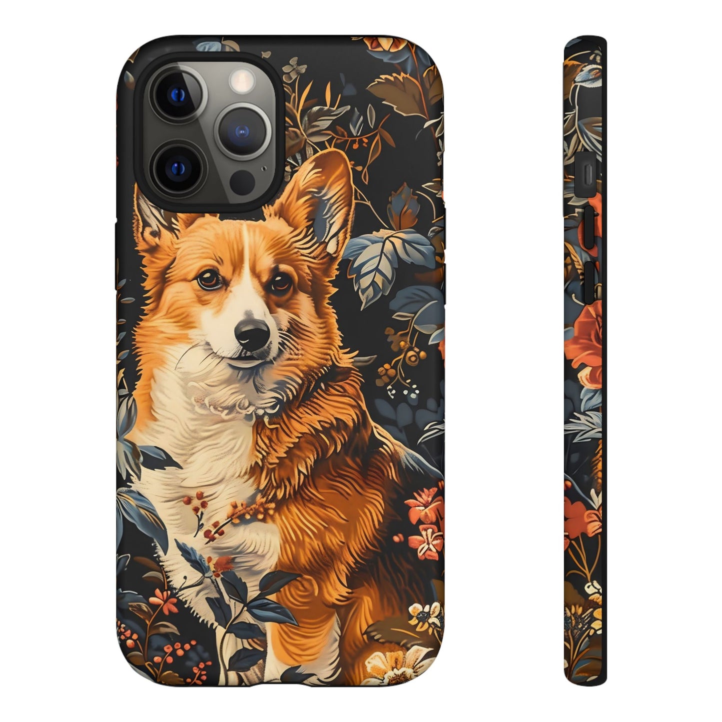 Corgi Floral Phone Case - Tough Cases for Dog Lovers, Cute Pet Accessories, Gift for Dog Owners, Floral Design, Personalized Tech Cover