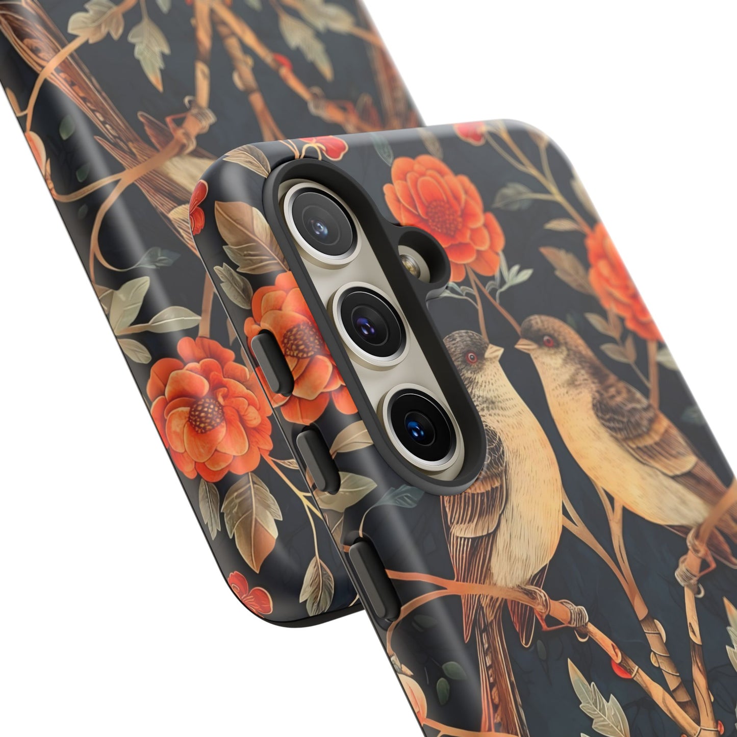 Floral Phone Case – Tough Cases with Bird Design, Unique Gift for Nature Lovers, Stylish Tech Accessory, Phone Cover, Artistic Case