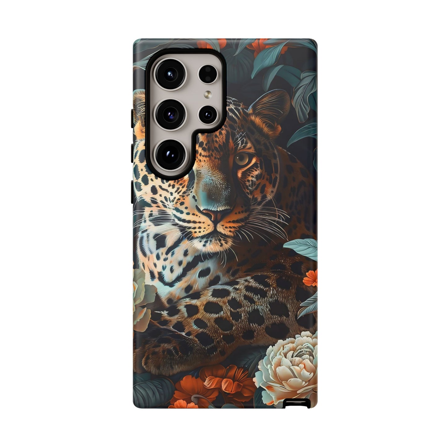Wildlife Phone Case with Leopard Design | Tough Cases, Animal Prints, Floral Phone Cover, Gift for Nature Lovers, Unique Phone Accessories
