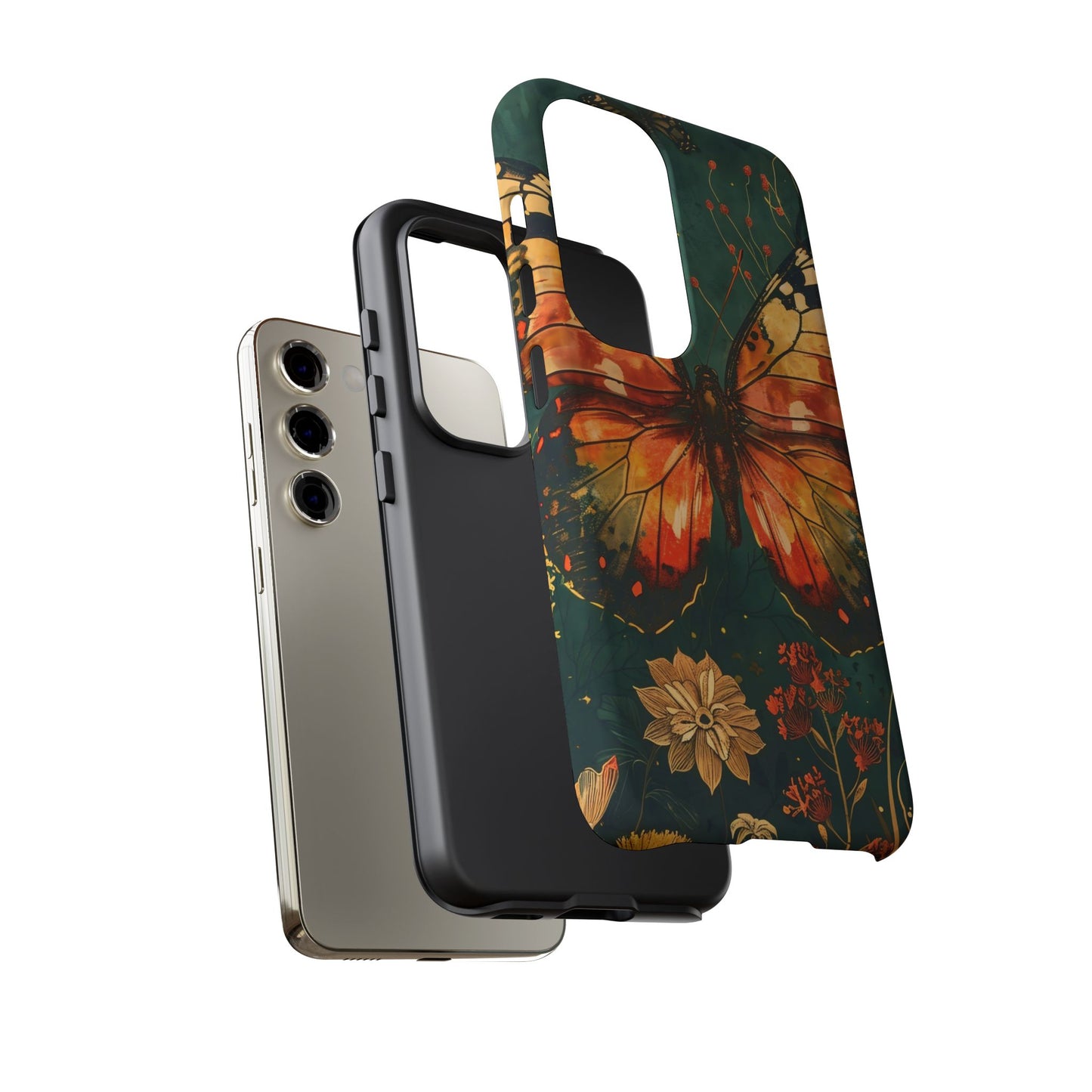 Butterfly Phone Case – Tough Cases for Nature Lovers, Floral Design, Butterfly Art, Unique Gift, Eco-Friendly Protection