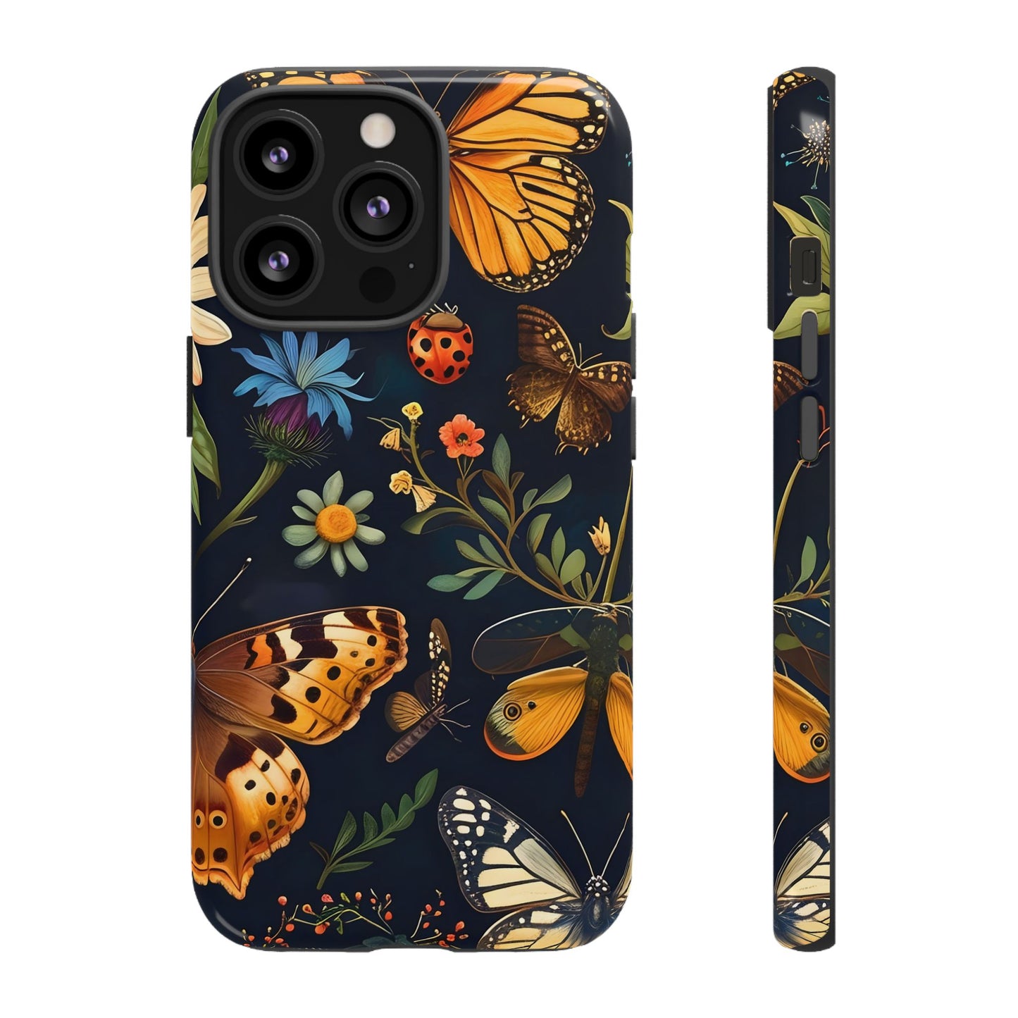 Nature-Inspired Phone Case | Floral Butterfly Design, Tough Phone Cover, Gift for Nature Lovers, Cute Butterfly Case, Home Decor
