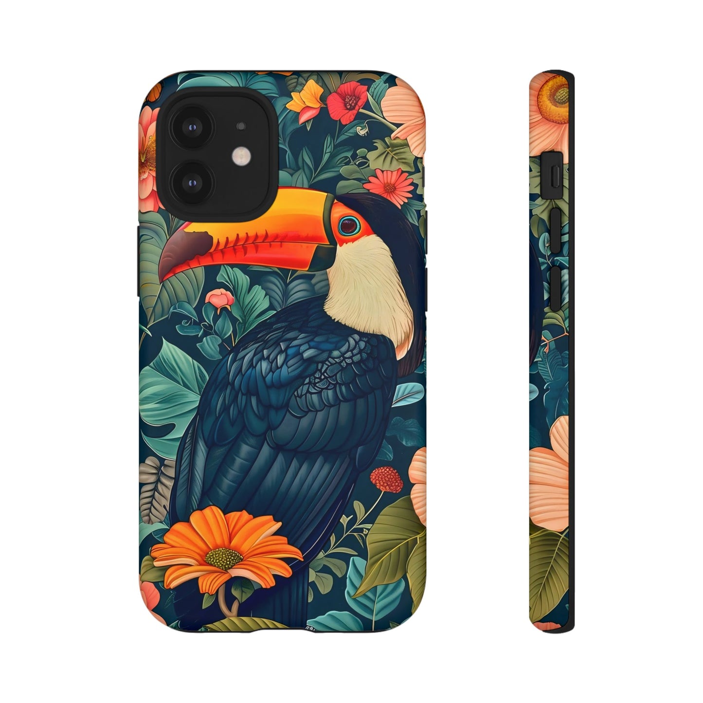 Tropical Toucan Phone Case - Cute Animal Design, Nature Lover Gift, Floral Pattern, Bird Lover Accessory, Summer Vibes