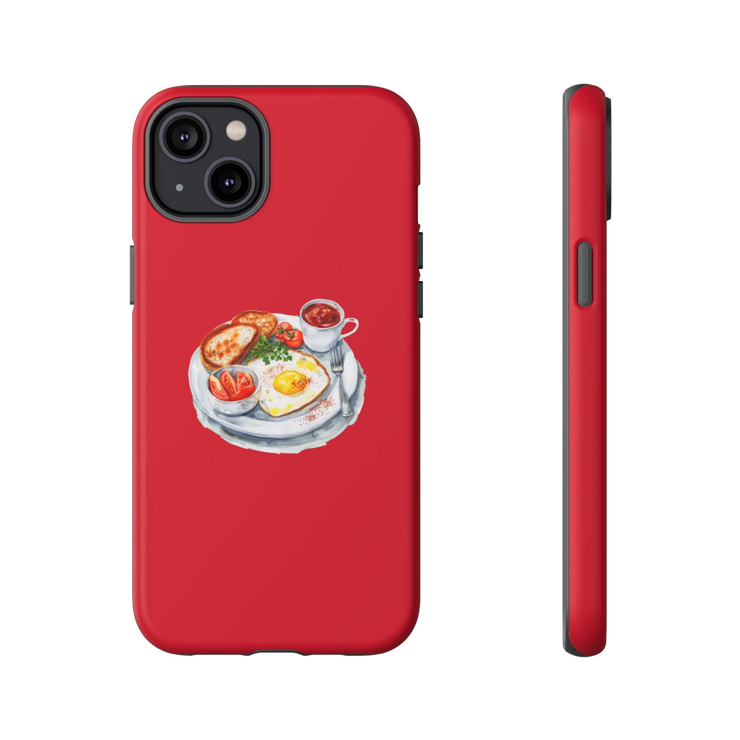 Breakfast-Inspired Phone Case, Tough Phone Covers, Foodie Gifts, Unique Accessories, Cute Kitchen Decor, Red Phone Case